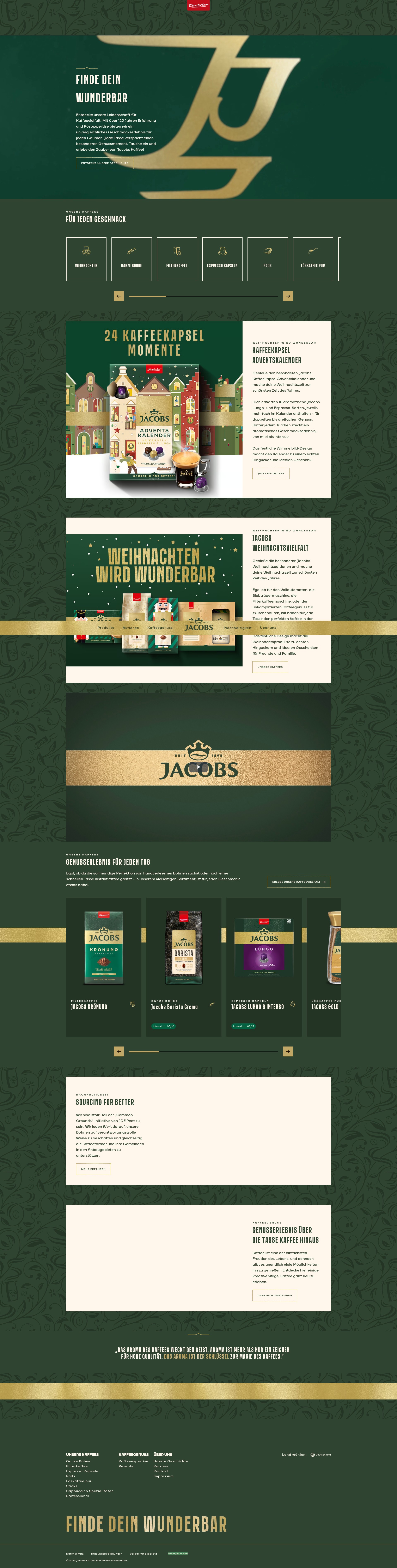 Screenshot of www.jacobskaffee.de