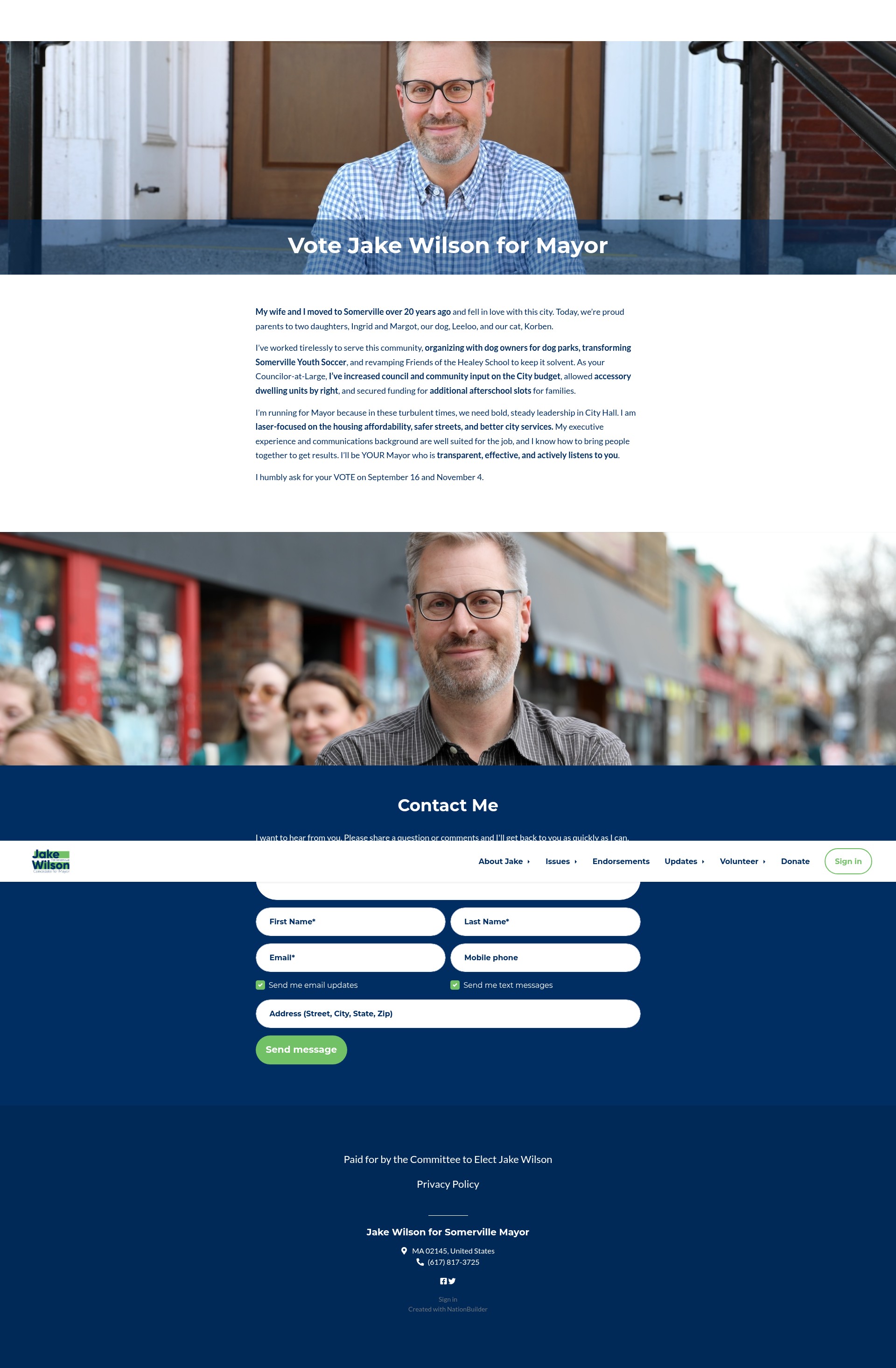 Screenshot of www.jakeforsomerville.org