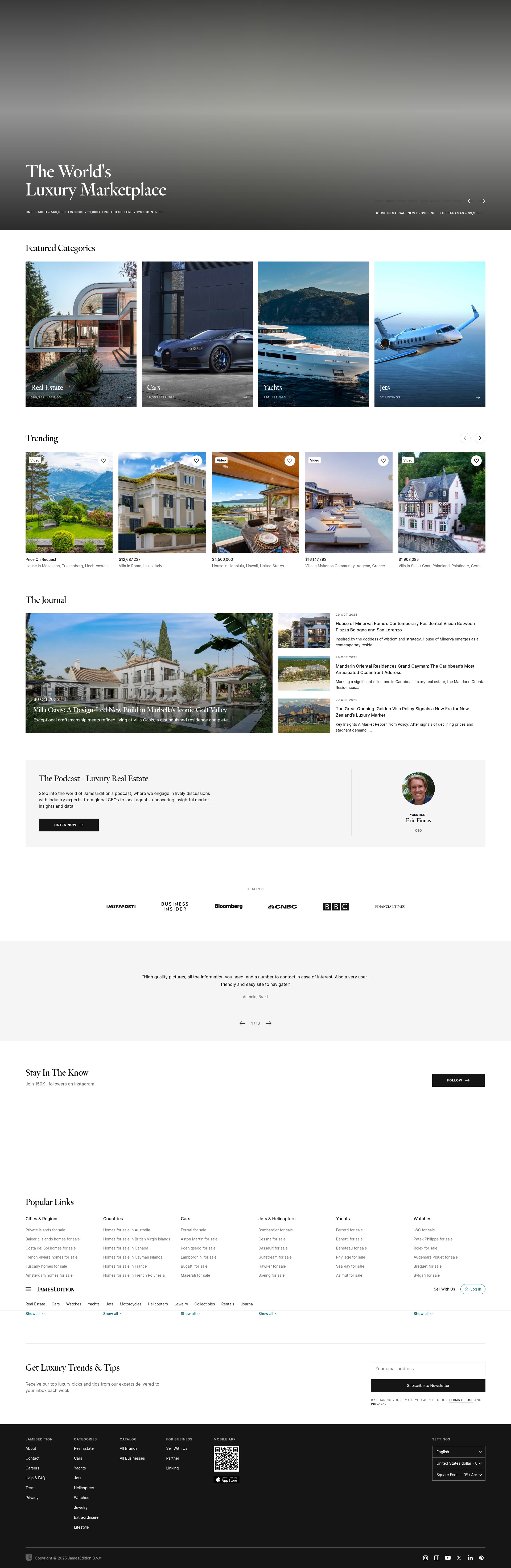 Screenshot of www.jamesedition.com