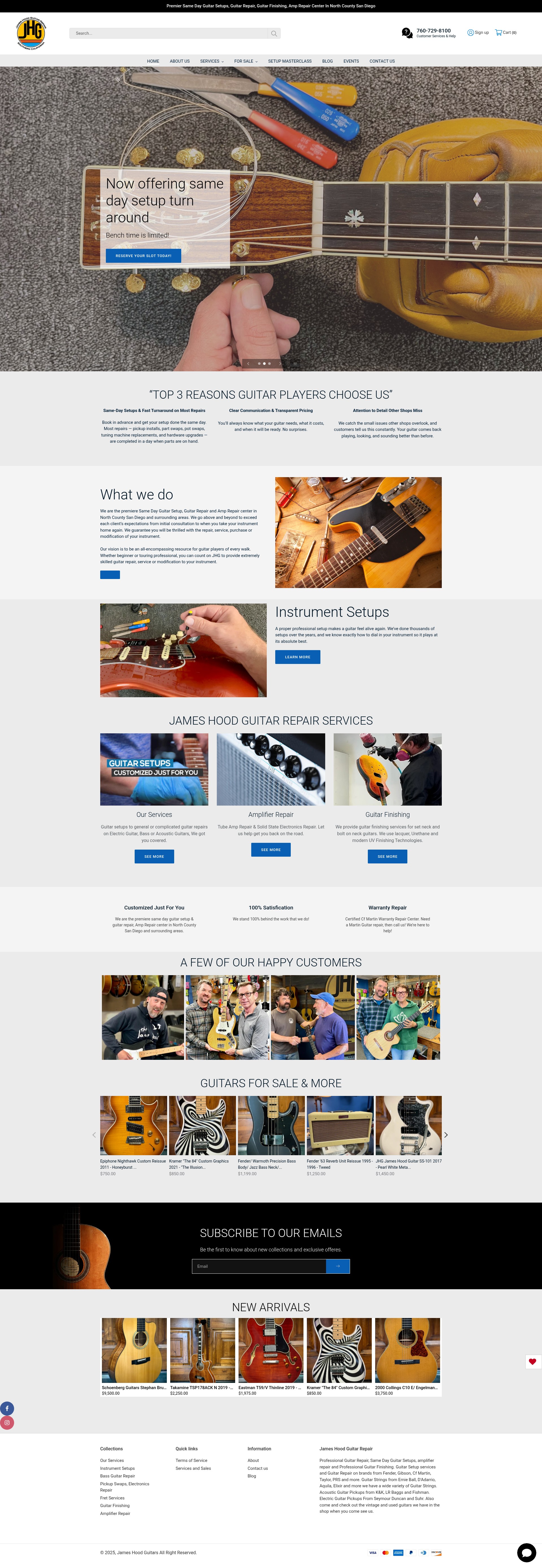 Screenshot of www.jameshoodguitar.com