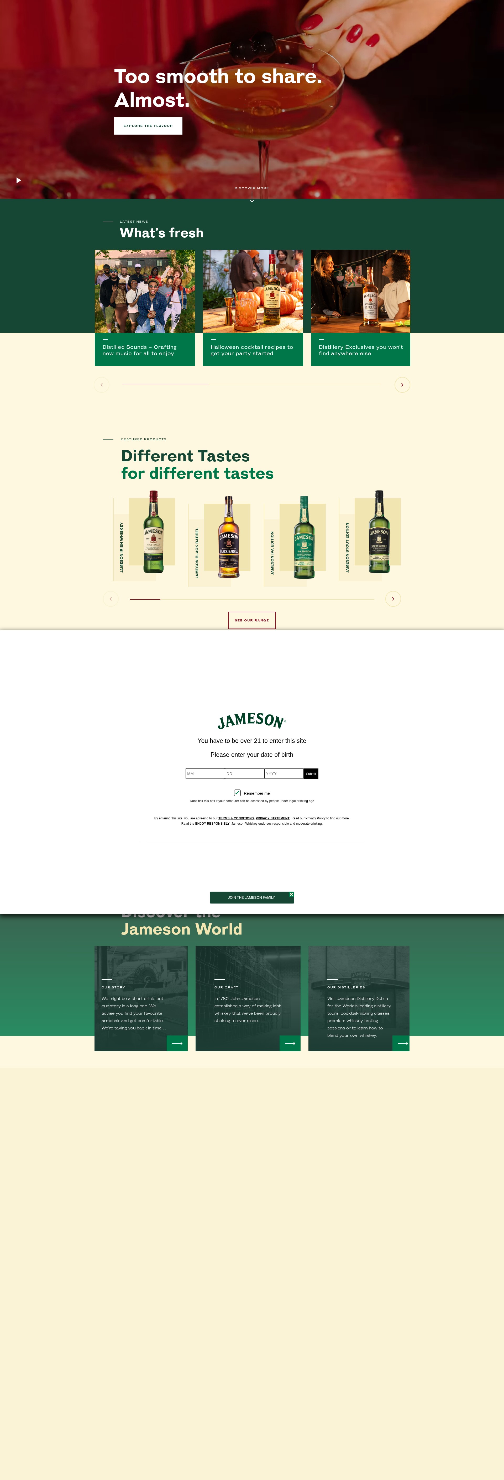 Screenshot of www.jamesonwhiskey.com