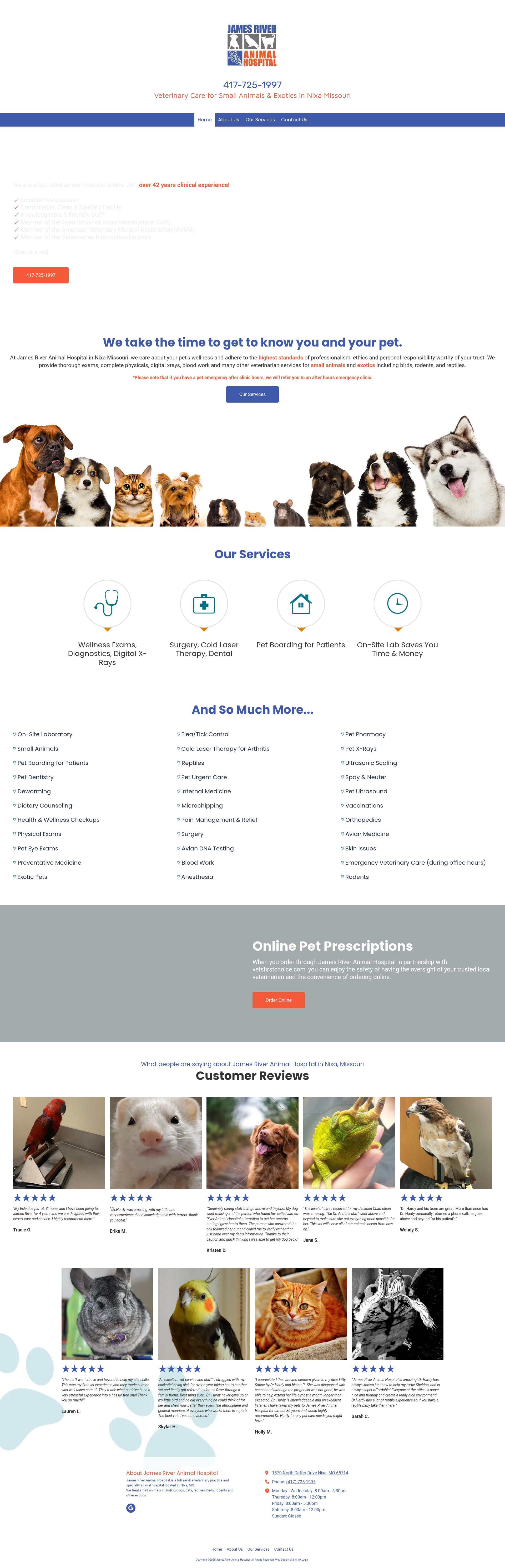 Screenshot of www.jamesriveranimalhospital.com