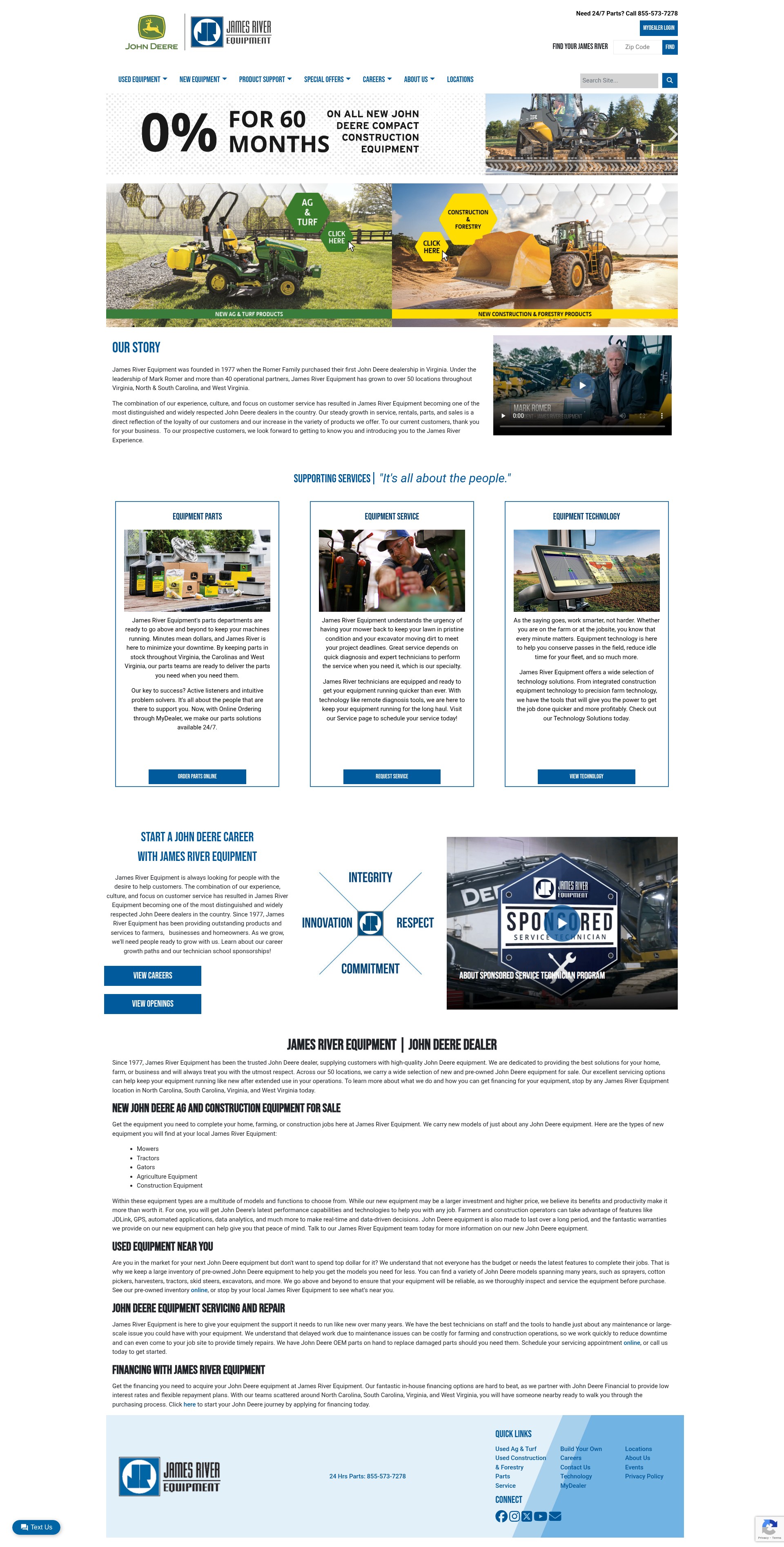 Screenshot of www.jamesriverequipment.com