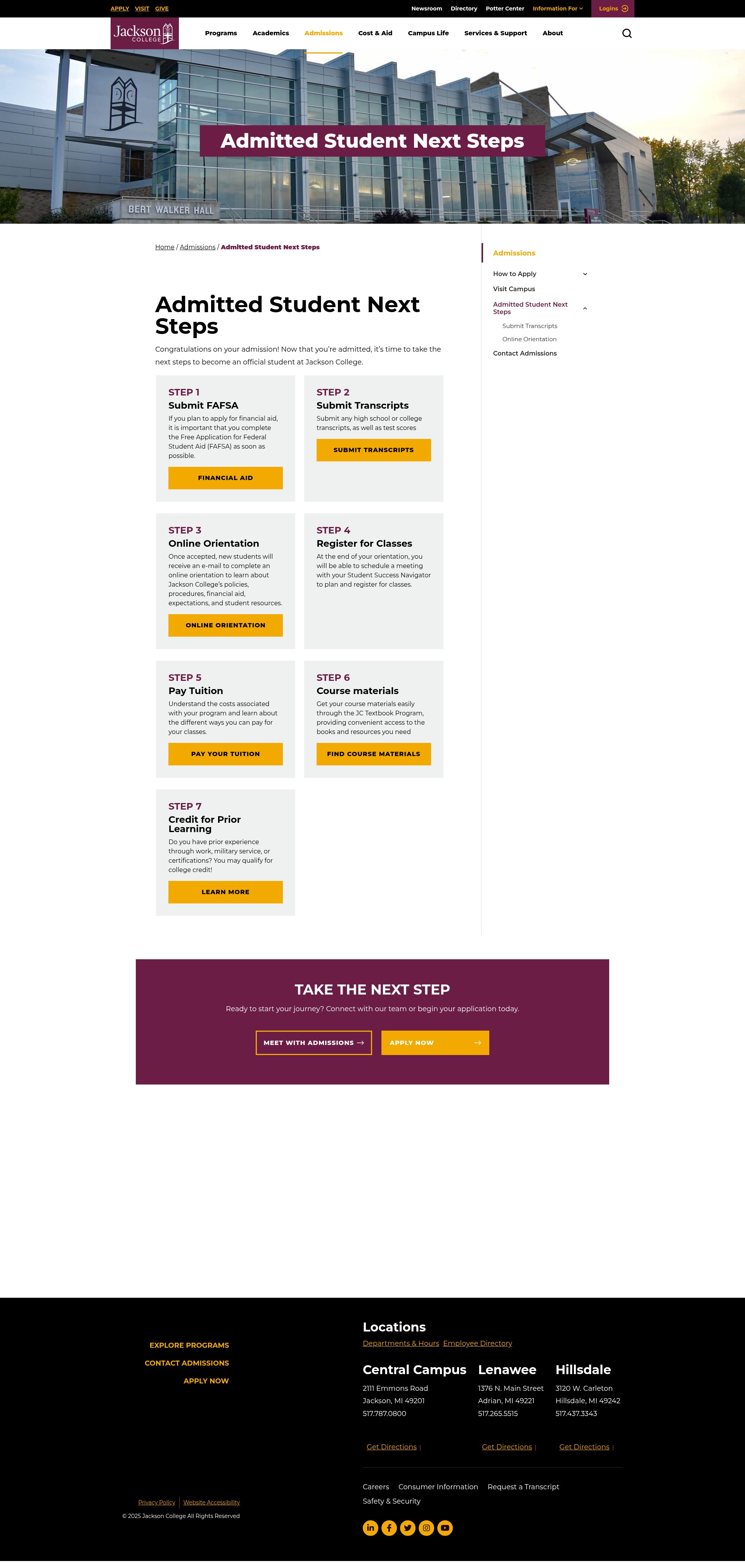 Screenshot of www.jccmi.edu