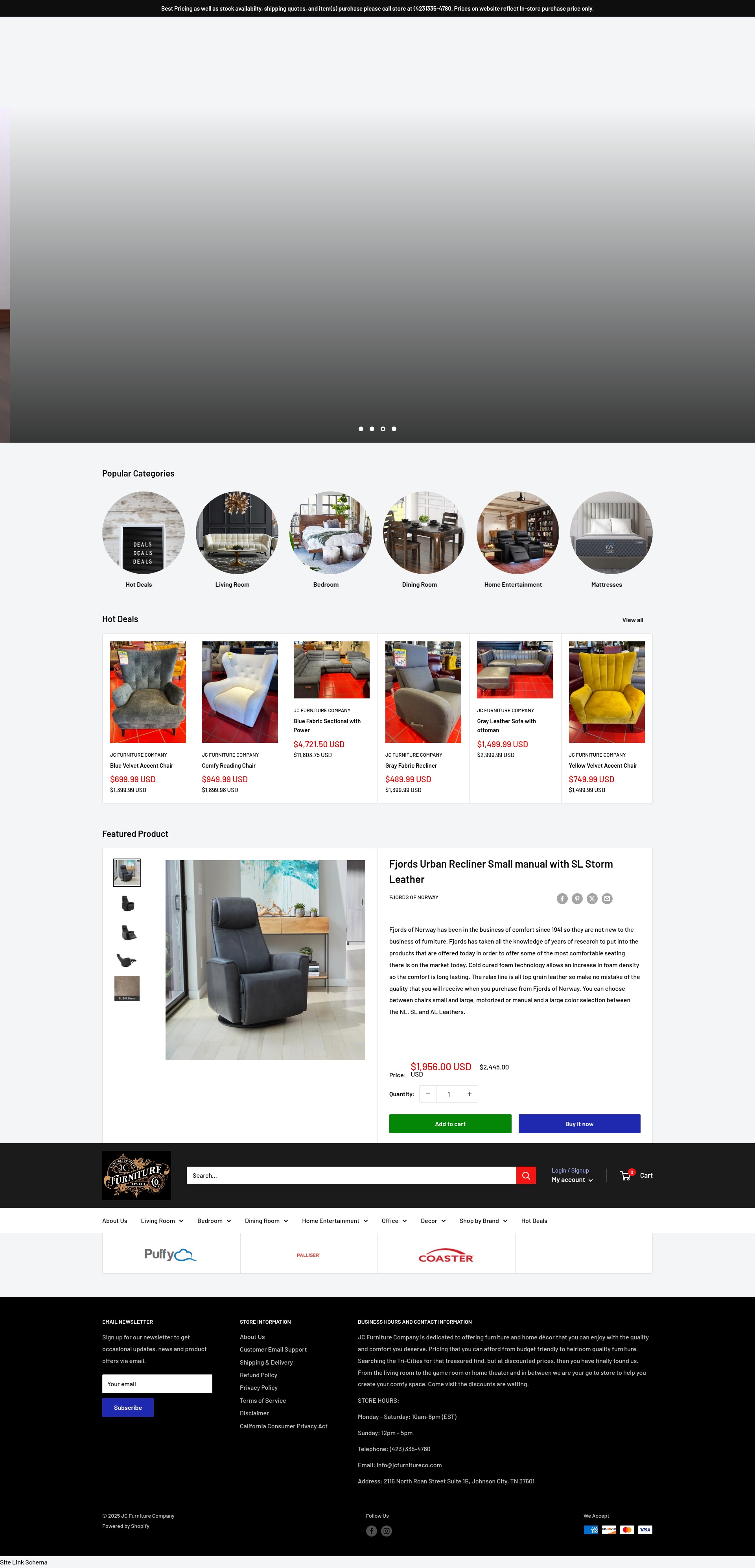 Screenshot of www.jcfurnitureco.com