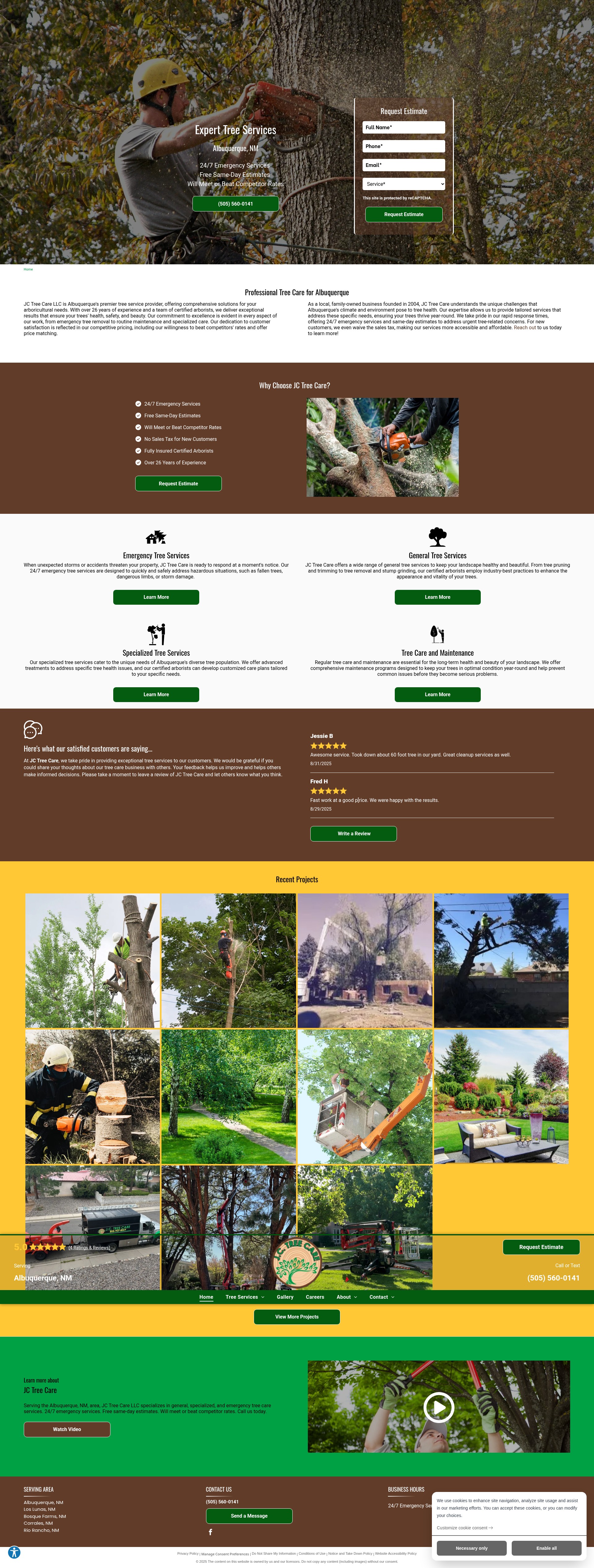 Screenshot of www.jctreecare.net