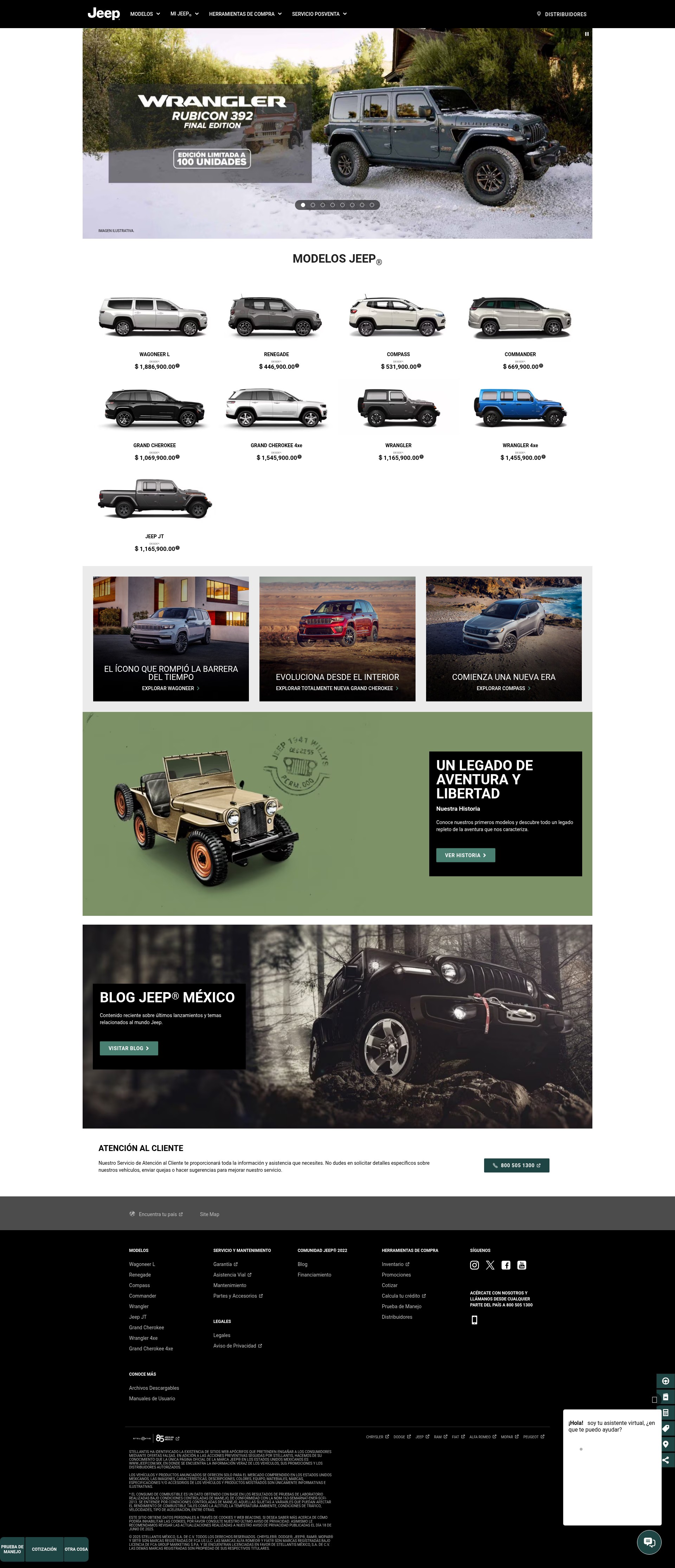 Screenshot of www.jeep.com.mx