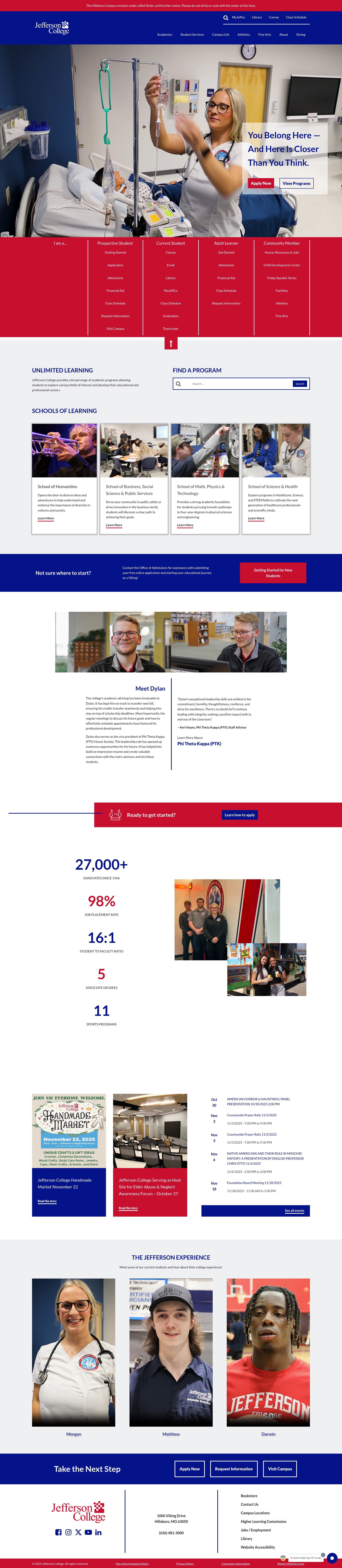 Screenshot of www.jeffco.edu