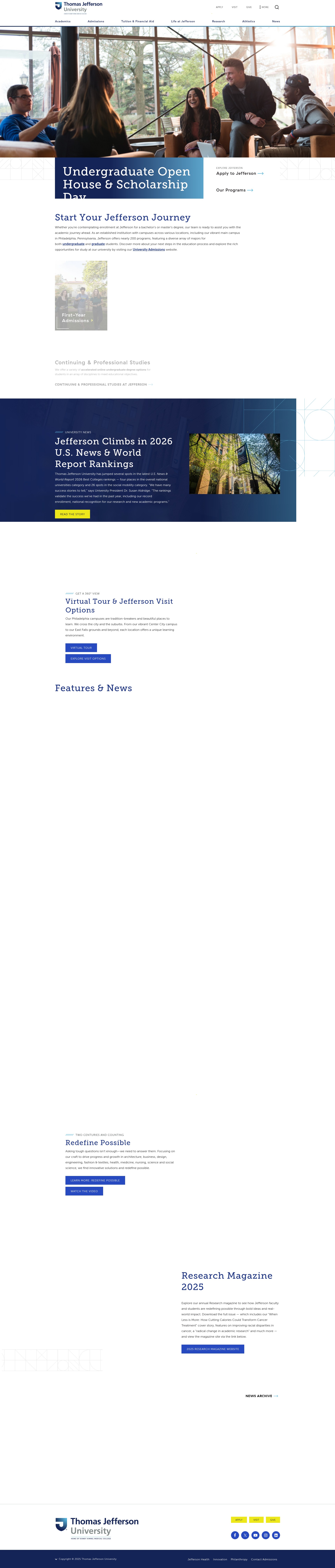 Screenshot of www.jefferson.edu