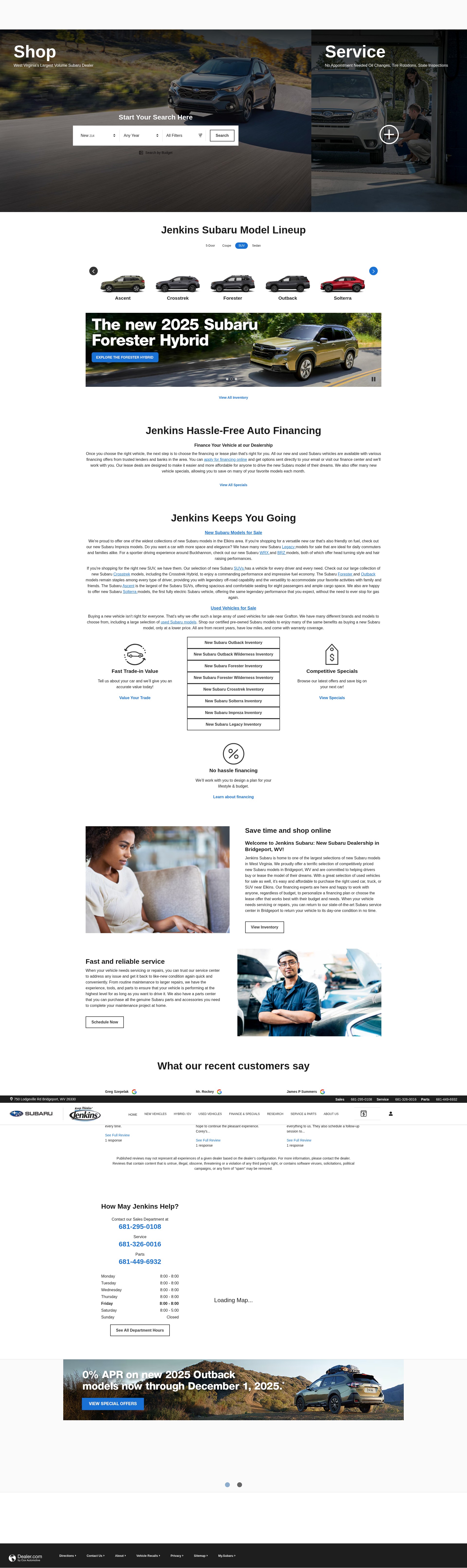 Screenshot of www.jenkinssubaruwv.com