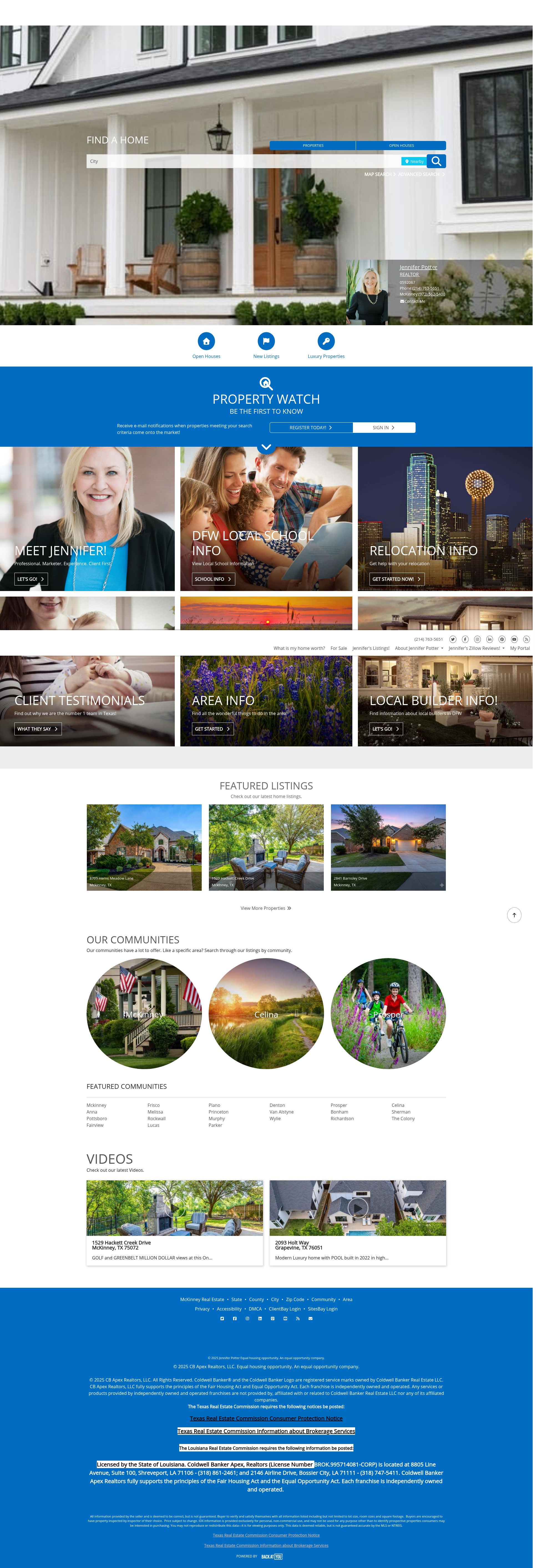 Screenshot of www.jenniferpotterhomes.com