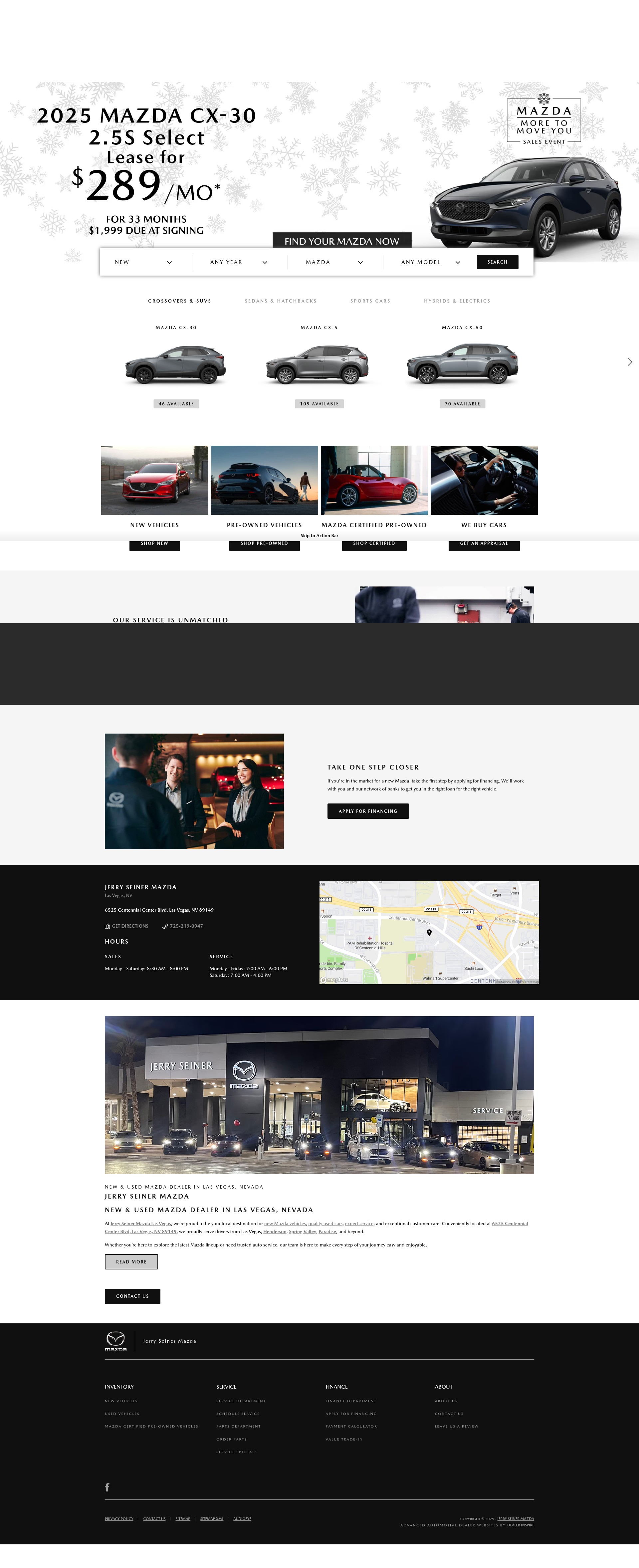 Screenshot of www.jerryseinermazda.com