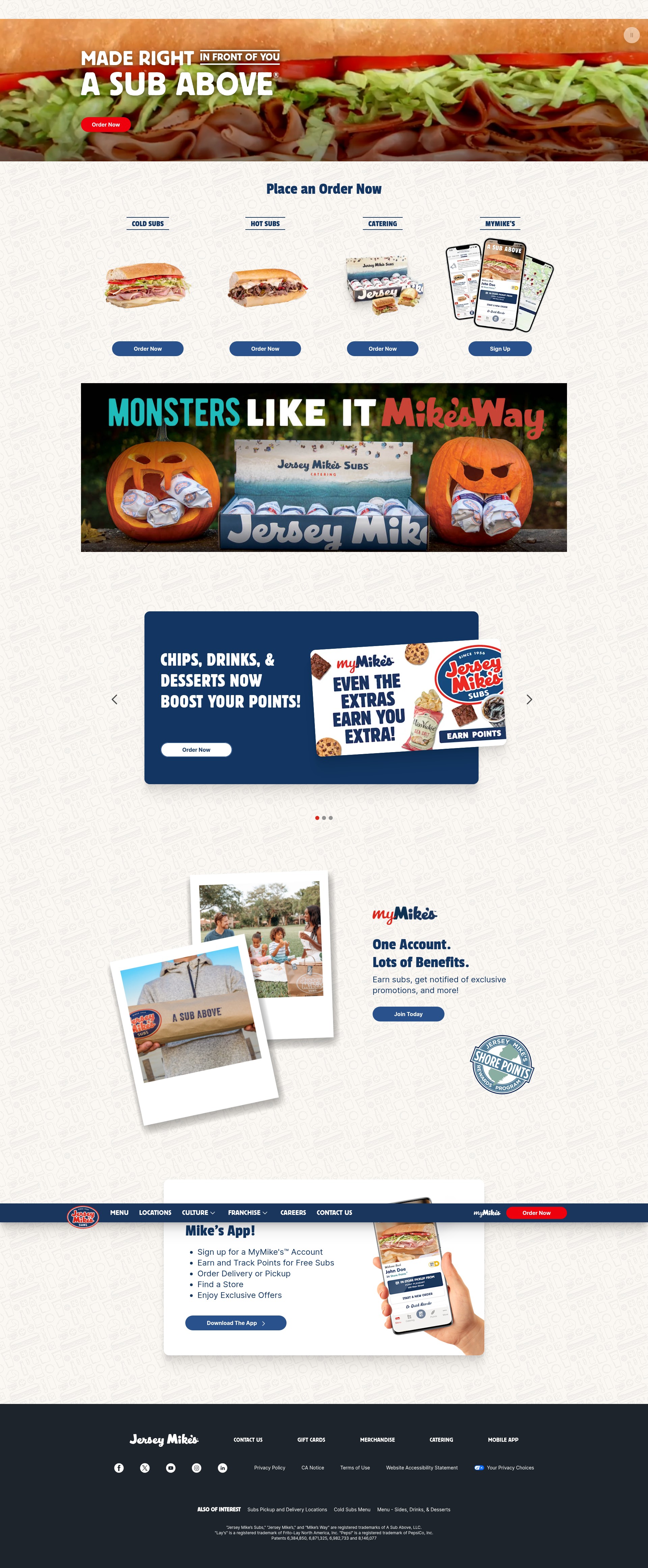 Screenshot of www.jerseymikes.com