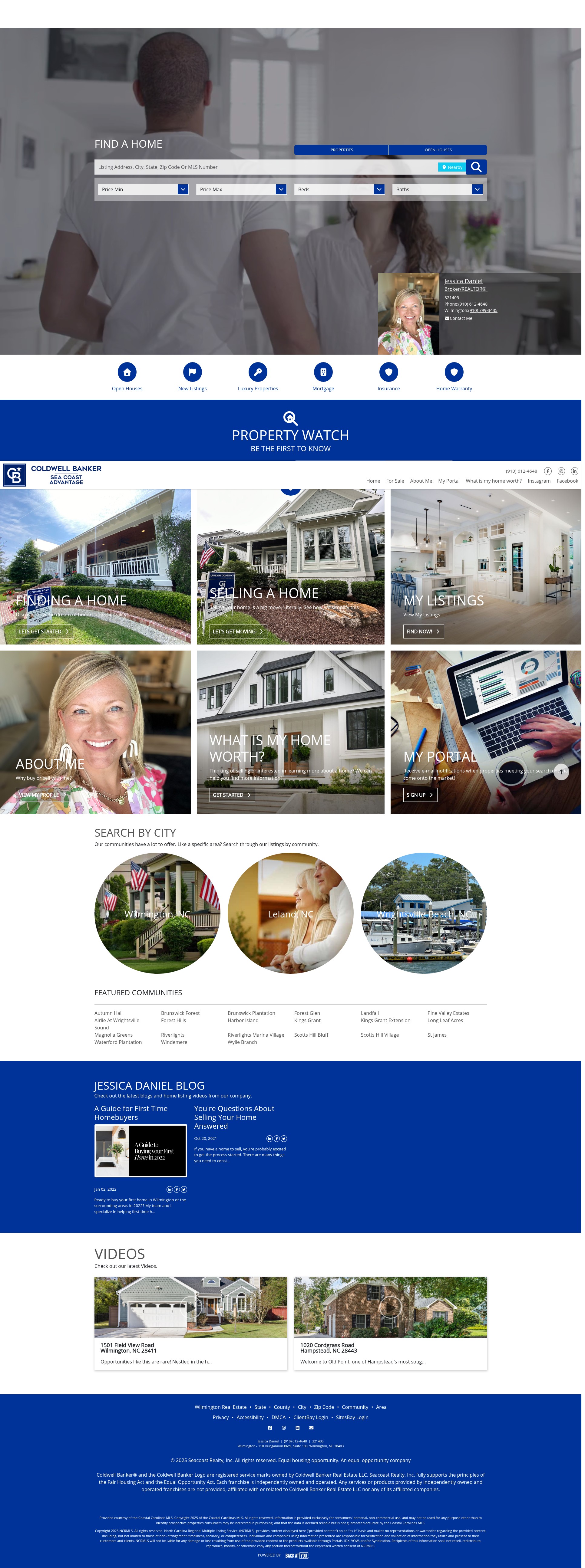 Screenshot of www.jessicadanielrealtor.com