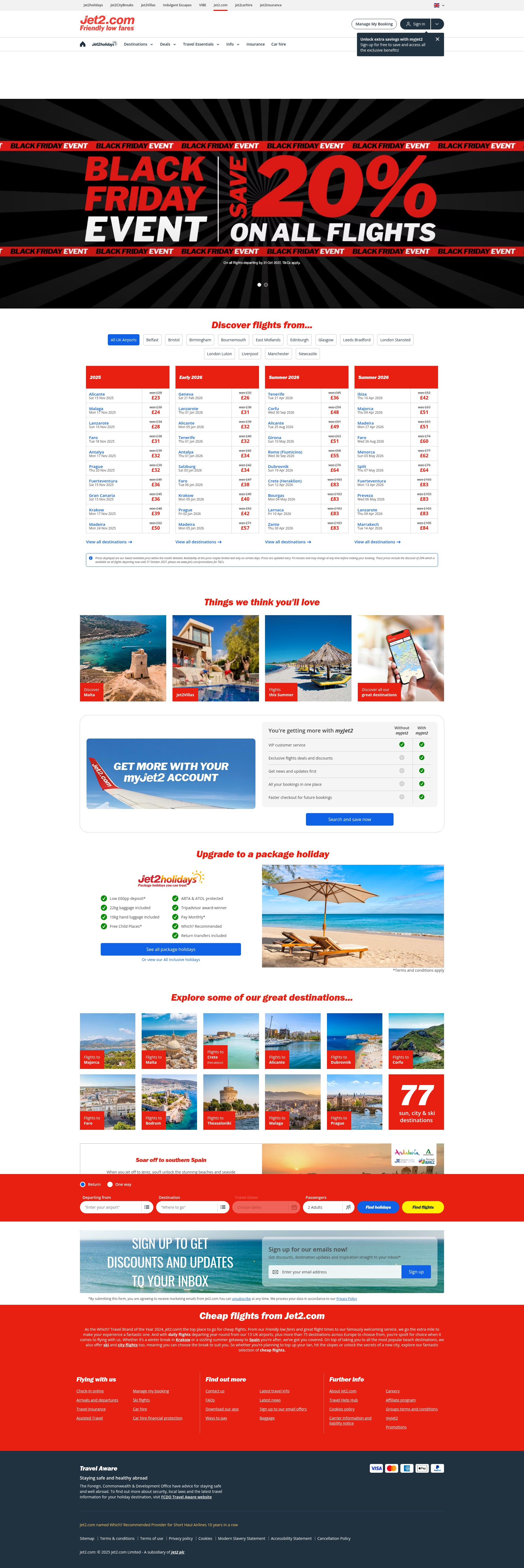 Screenshot of www.jet2.com