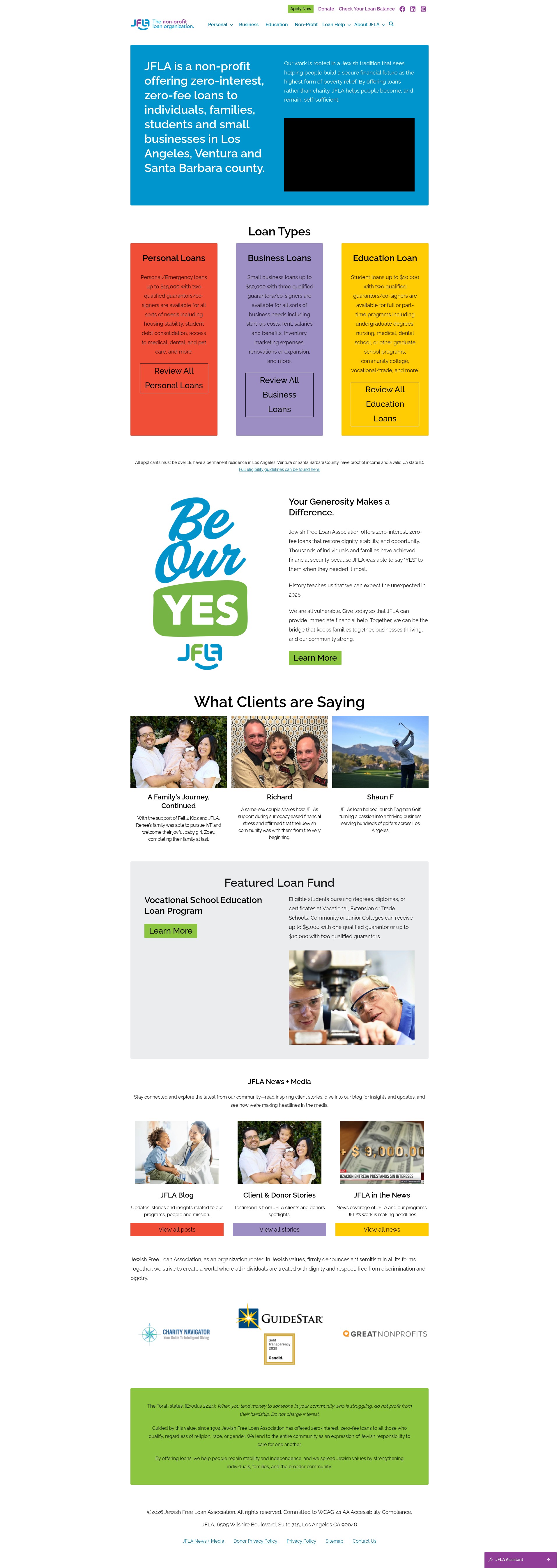 Screenshot of www.jfla.org