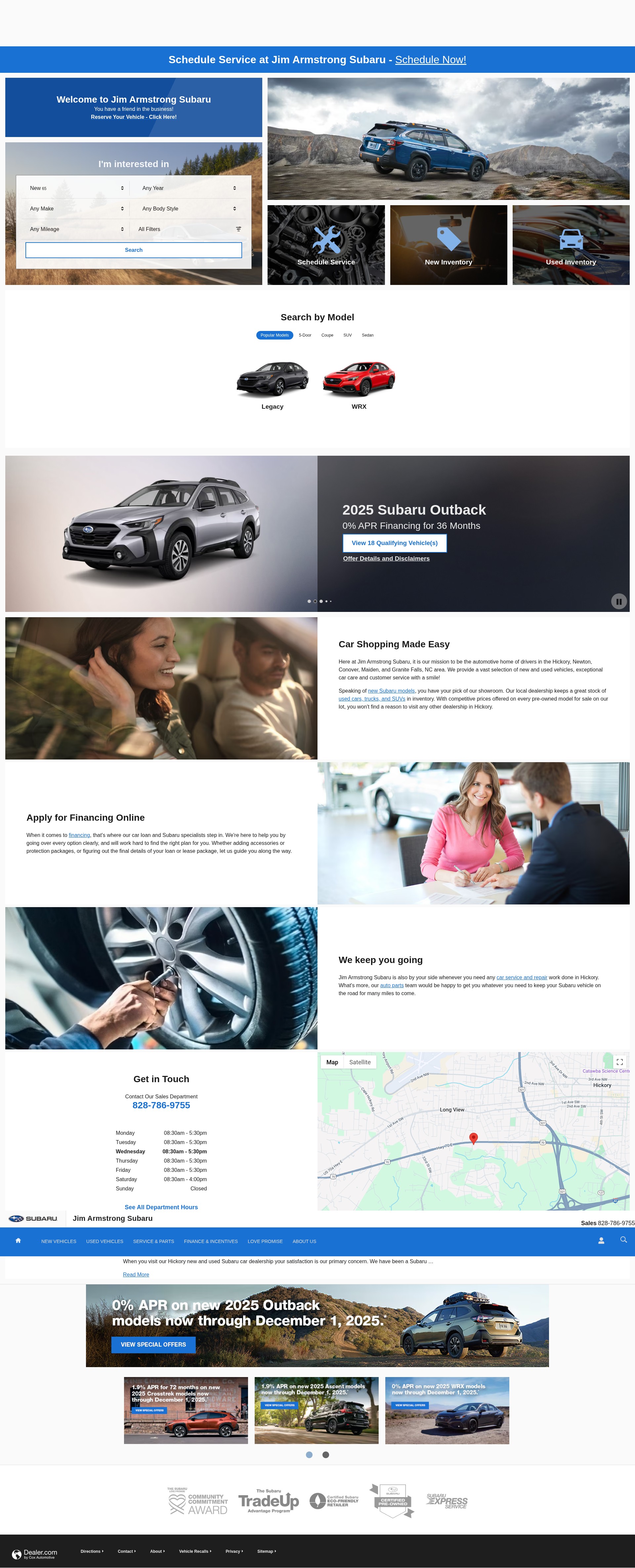 Screenshot of www.jimarmstrongsubaru.com
