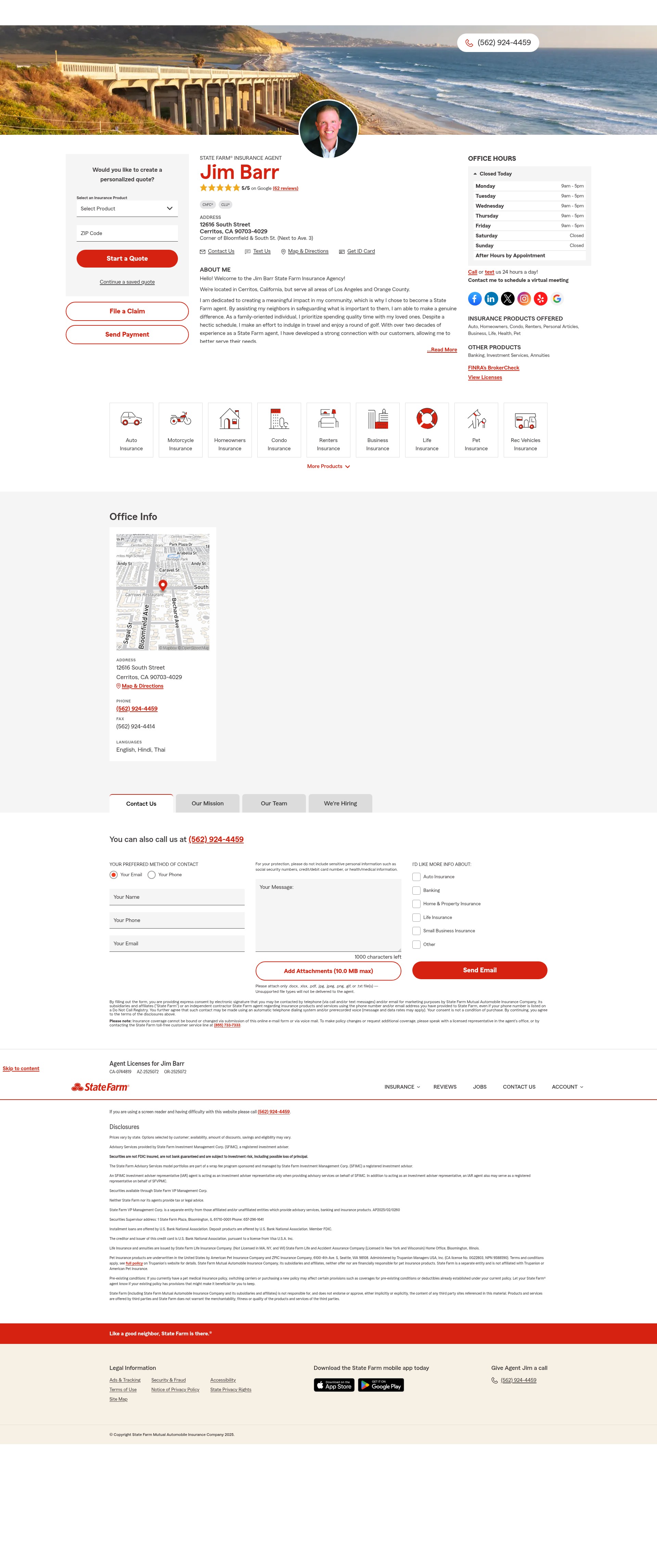 Screenshot of www.jimbarrinsurance.com