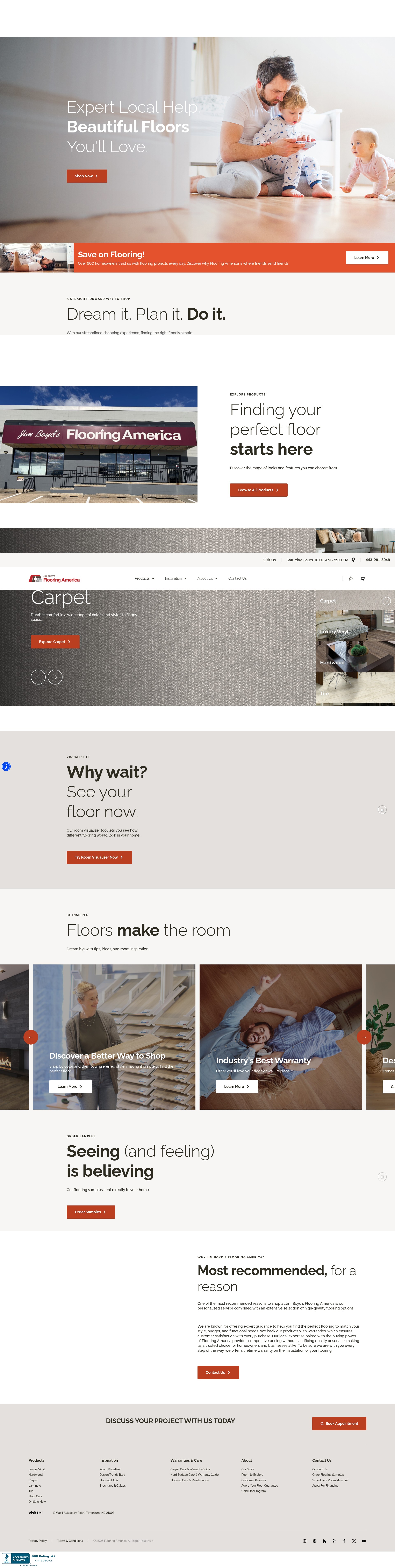 Screenshot of www.jimboyds-flooringamericaofmaryland.com