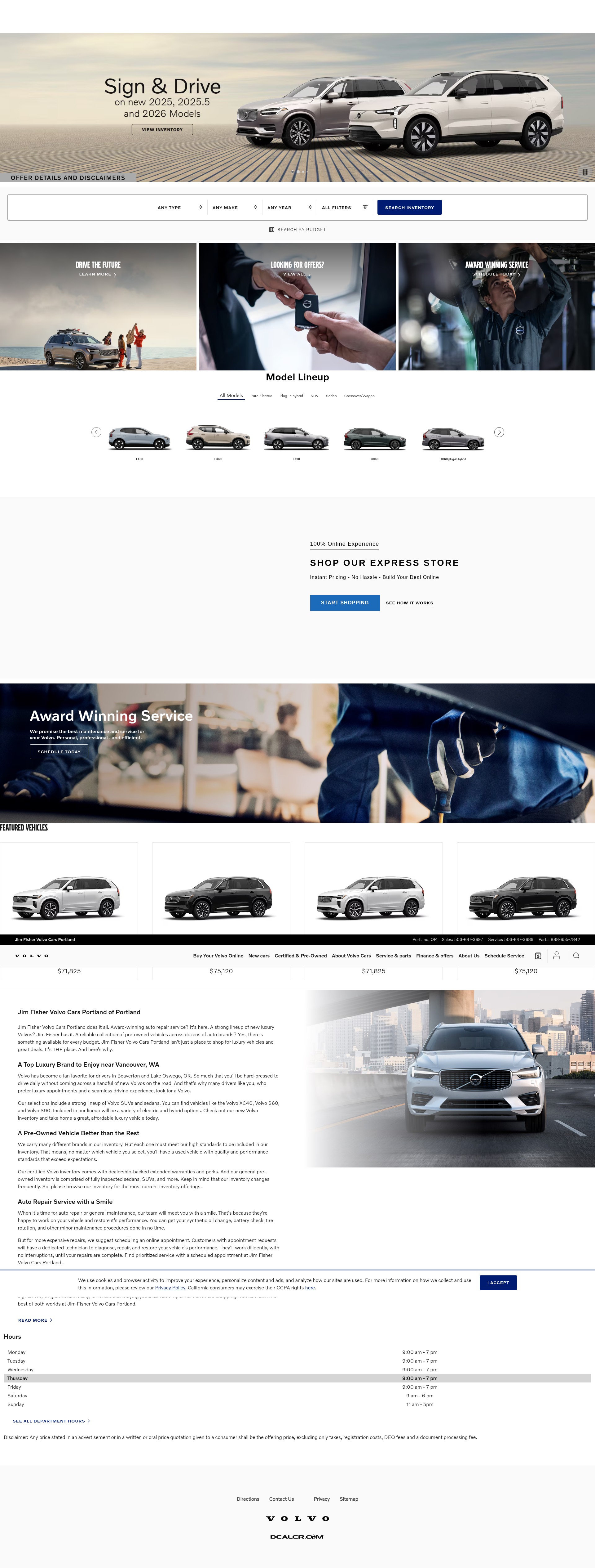 Screenshot of www.jimfishervolvocars.com