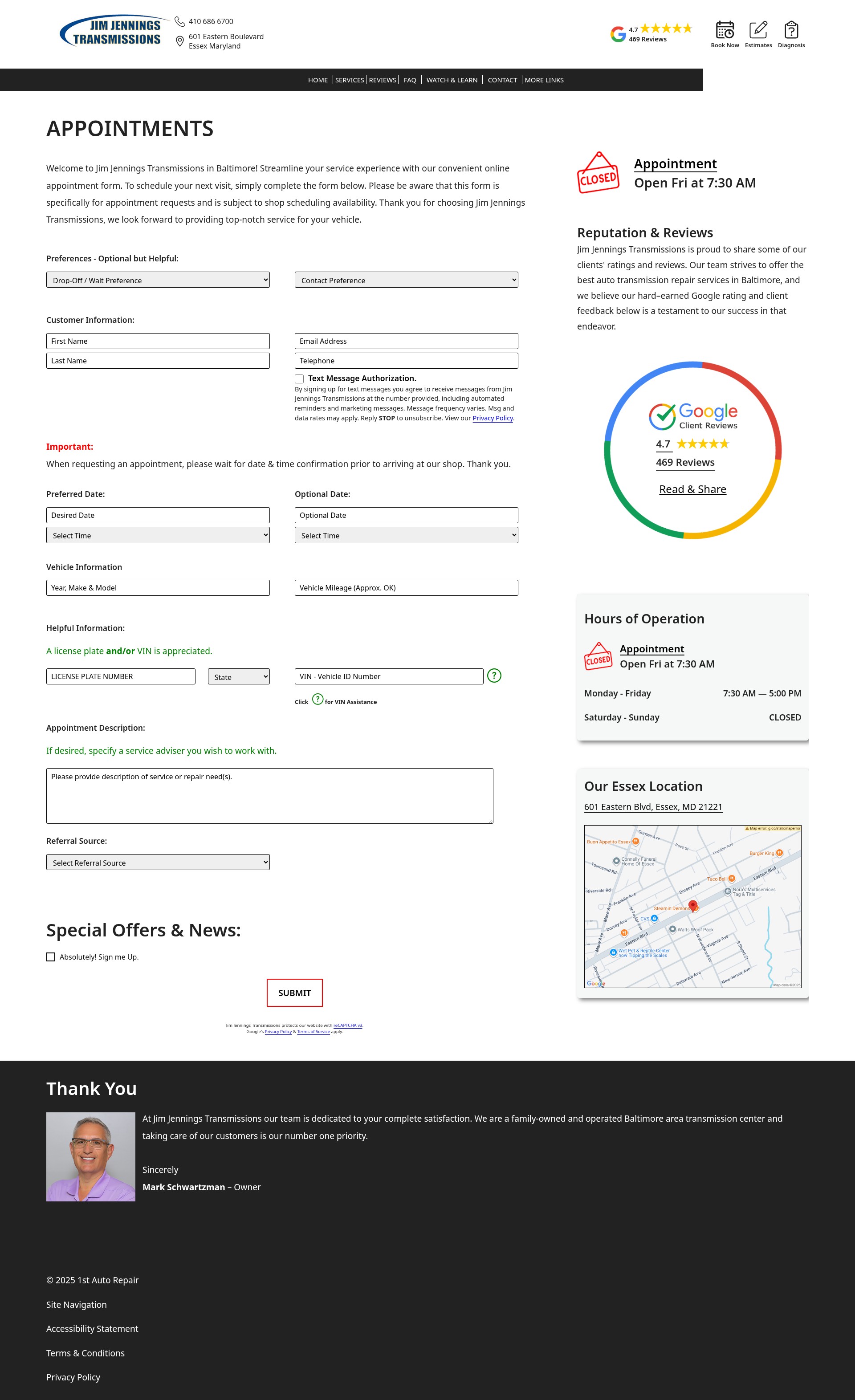Screenshot of www.jimjenningstransmissions.com