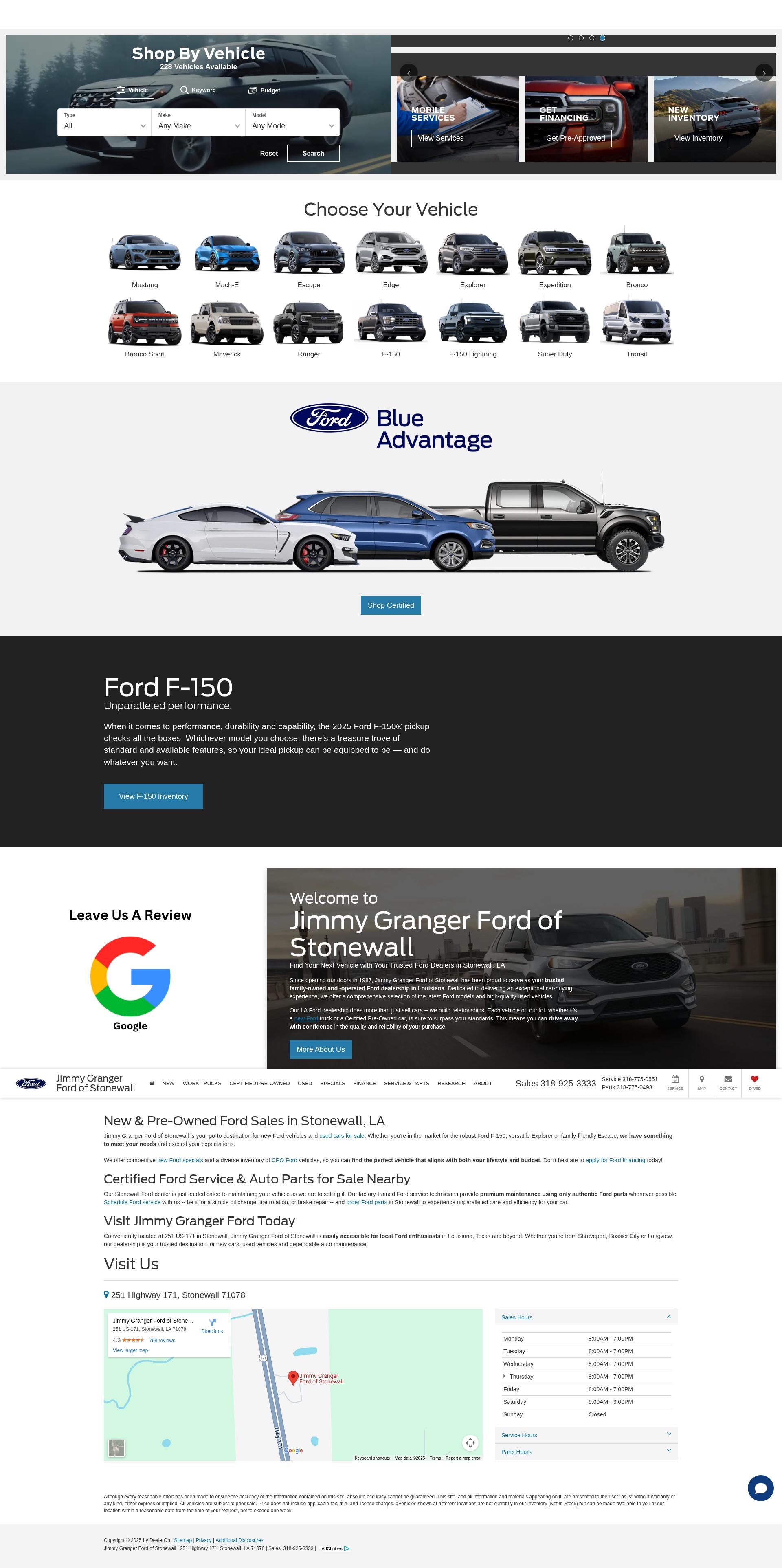 Screenshot of www.jimmygrangerfordofstonewall.com