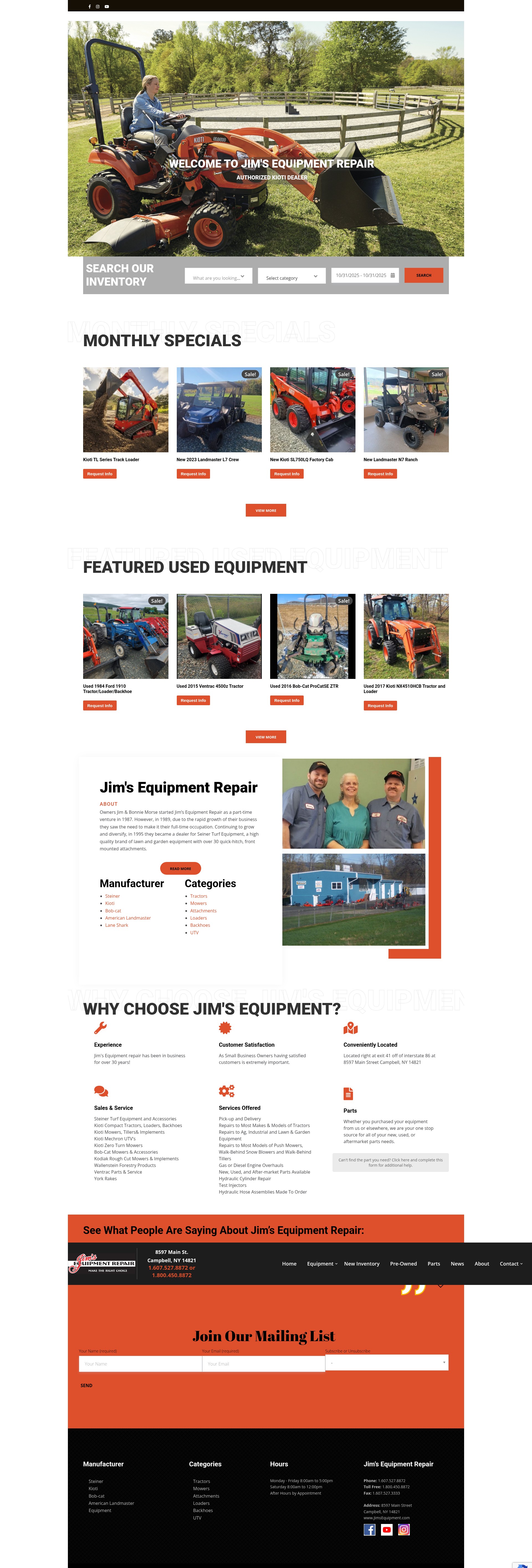 Screenshot of www.jimsequipment.com