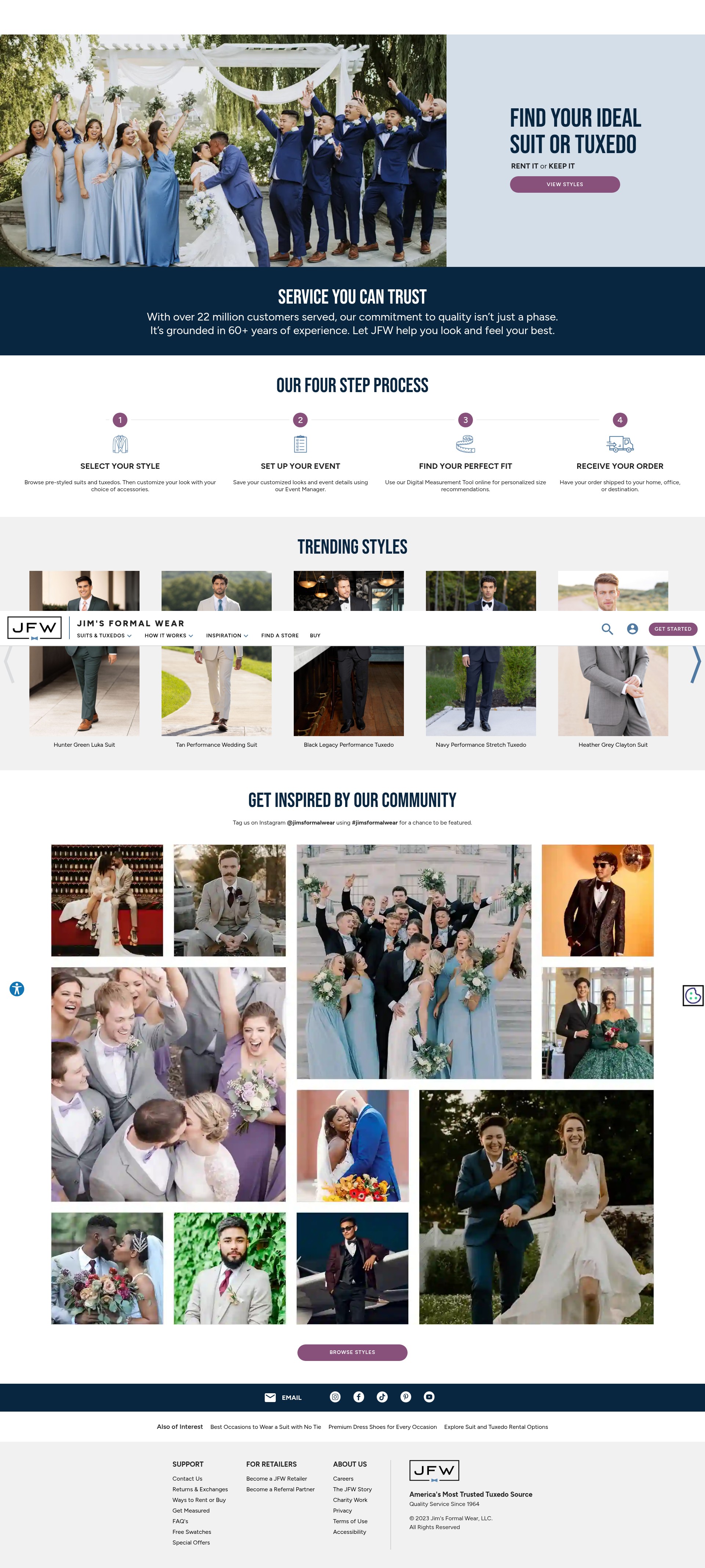 Screenshot of www.jimsformalwear.com
