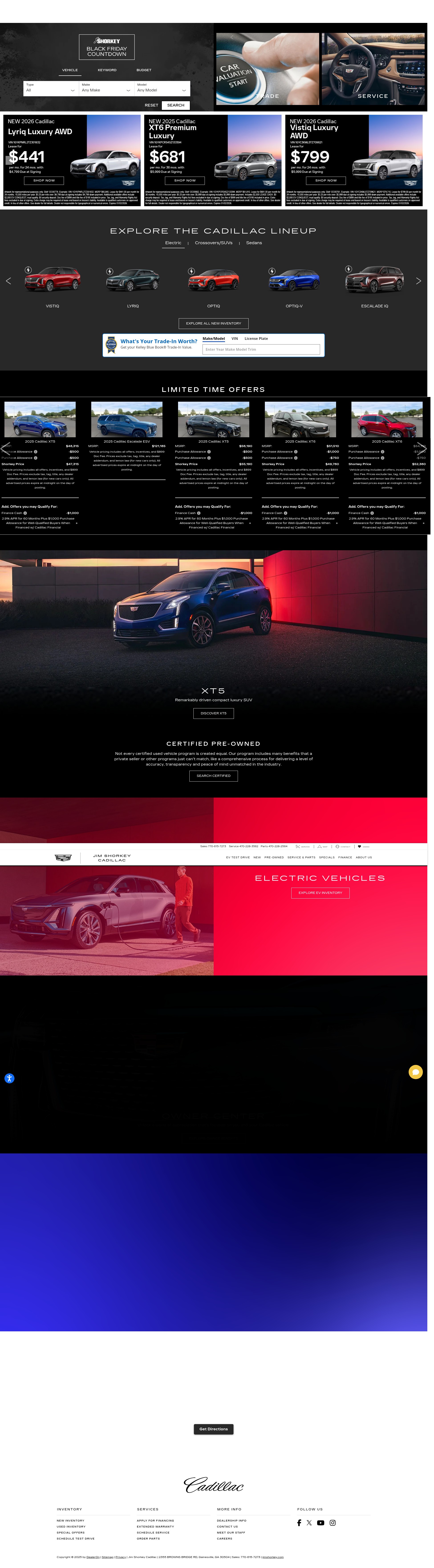Screenshot of www.jimshorkeycadillac.com