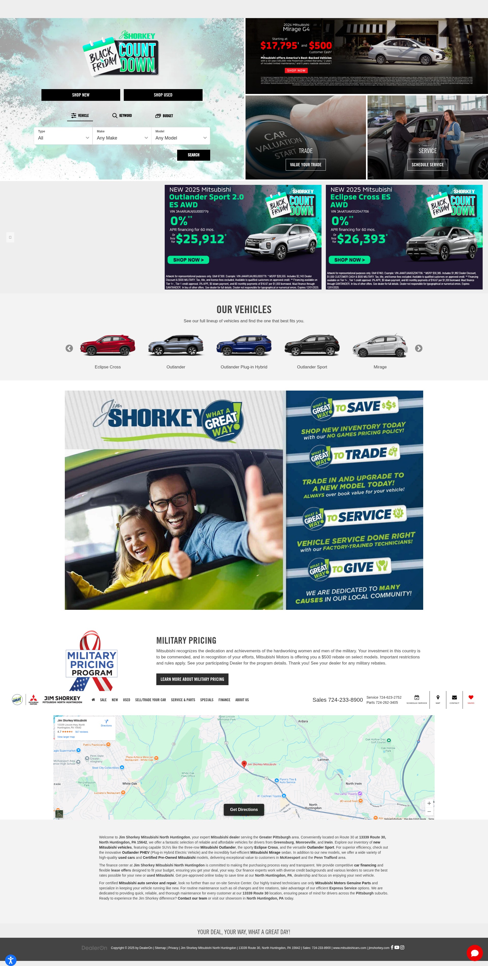 Screenshot of www.jimshorkeymitsubishi.com