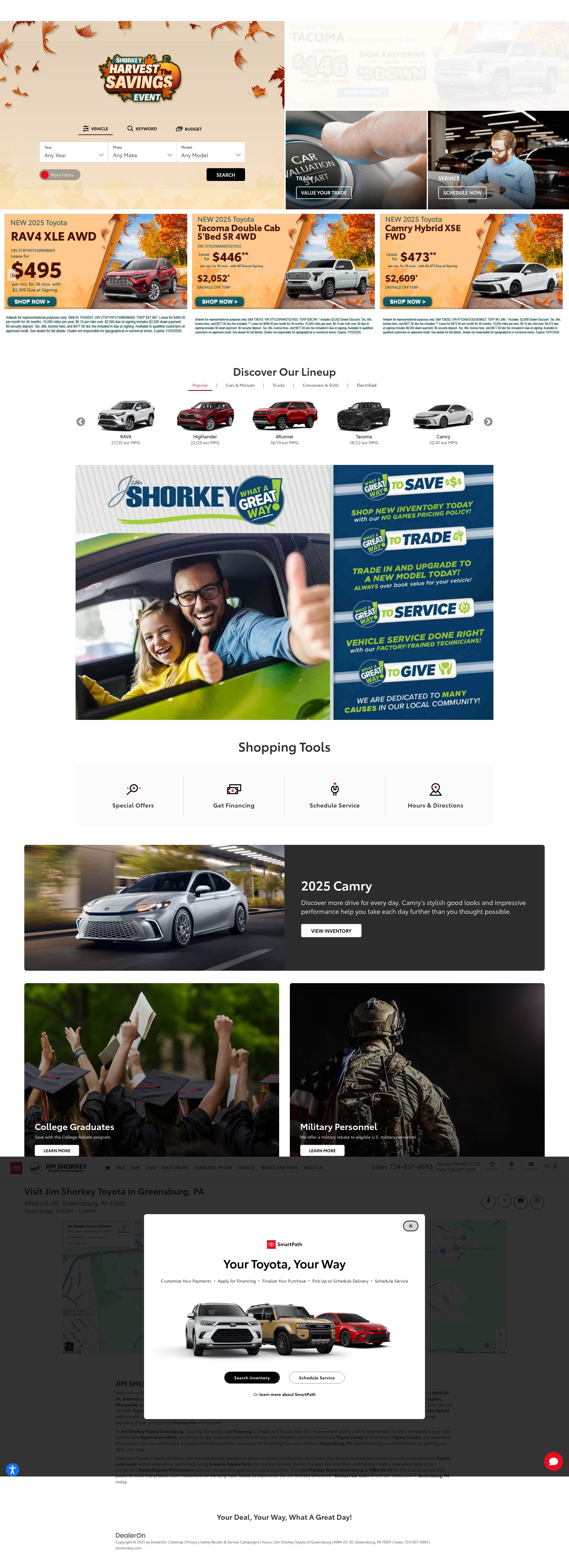 Screenshot of www.jimshorkeytoyotagreensburg.com