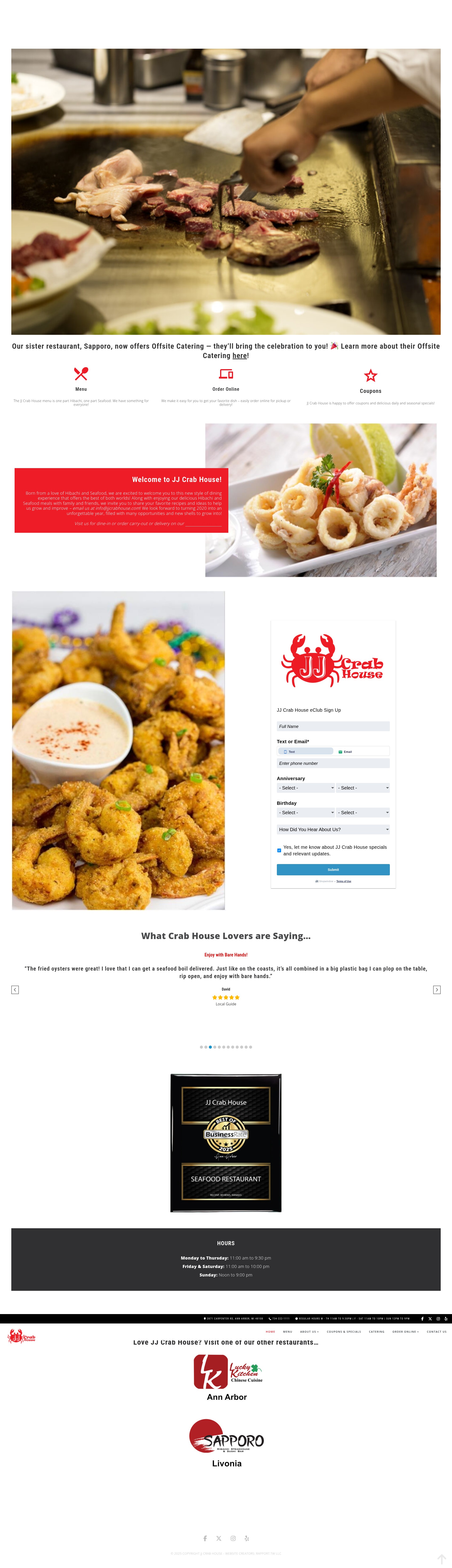 Screenshot of www.jjcrabhouse.com