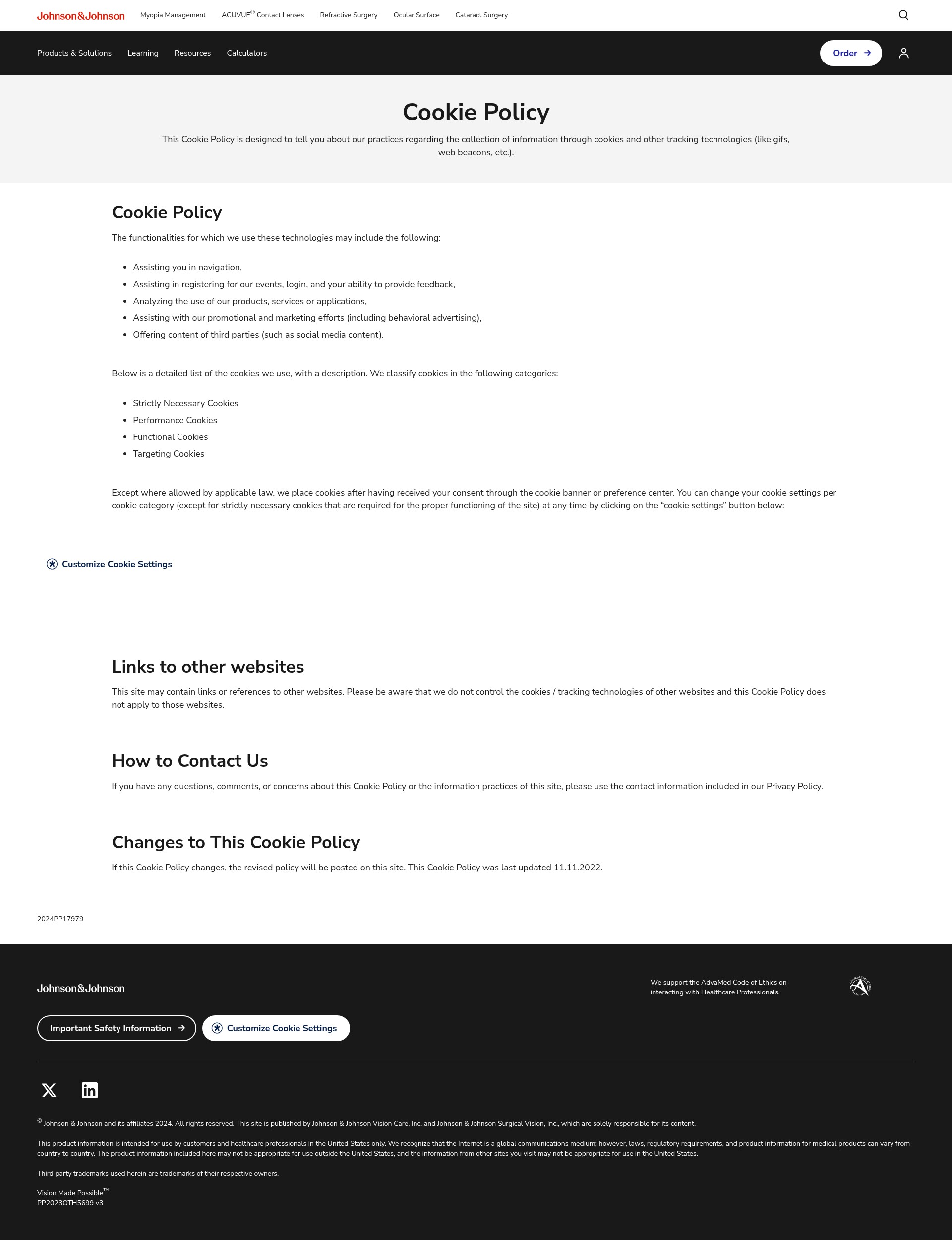 Screenshot of www.jnjvisionpro.com