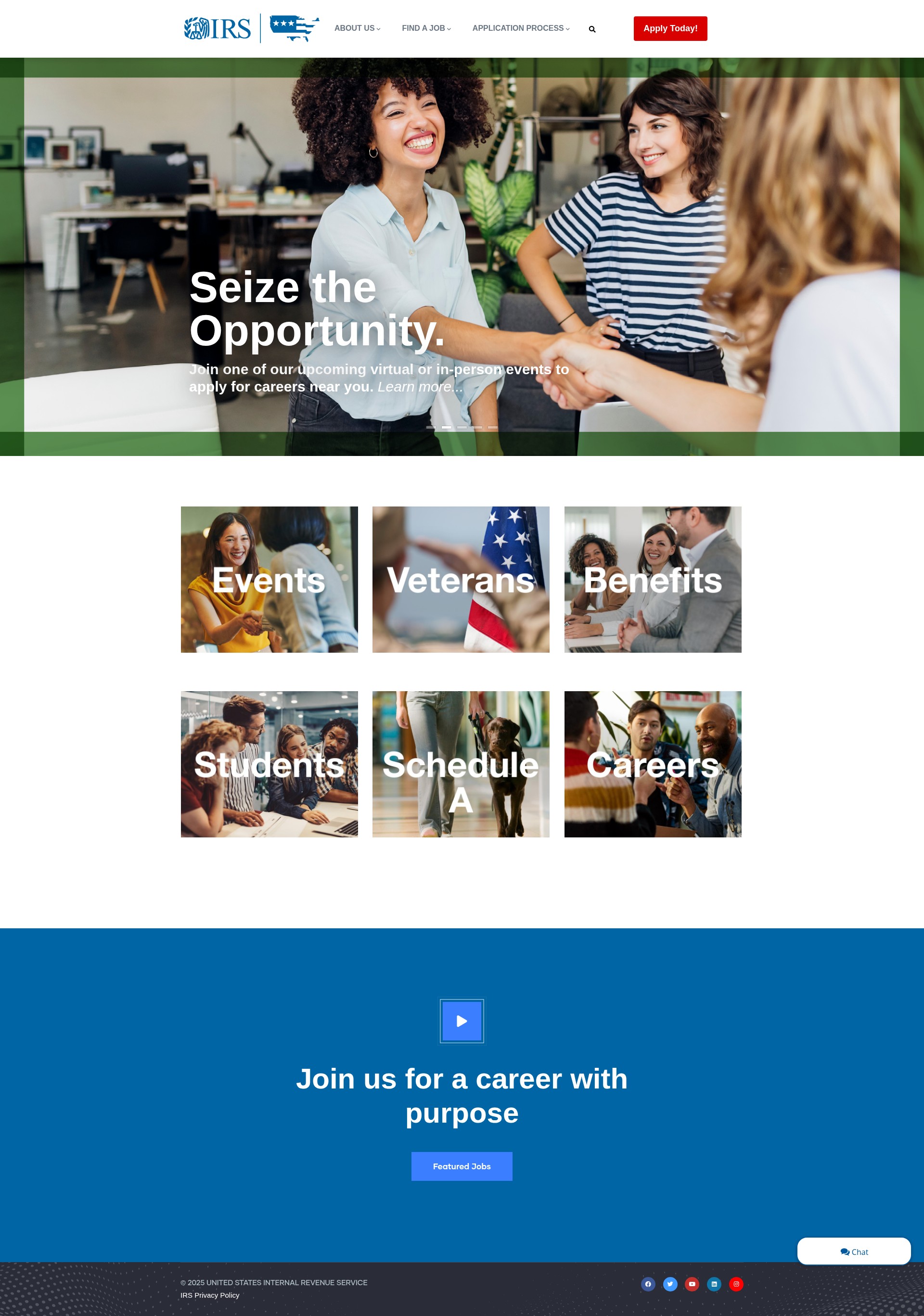 Screenshot of www.jobs.irs.gov