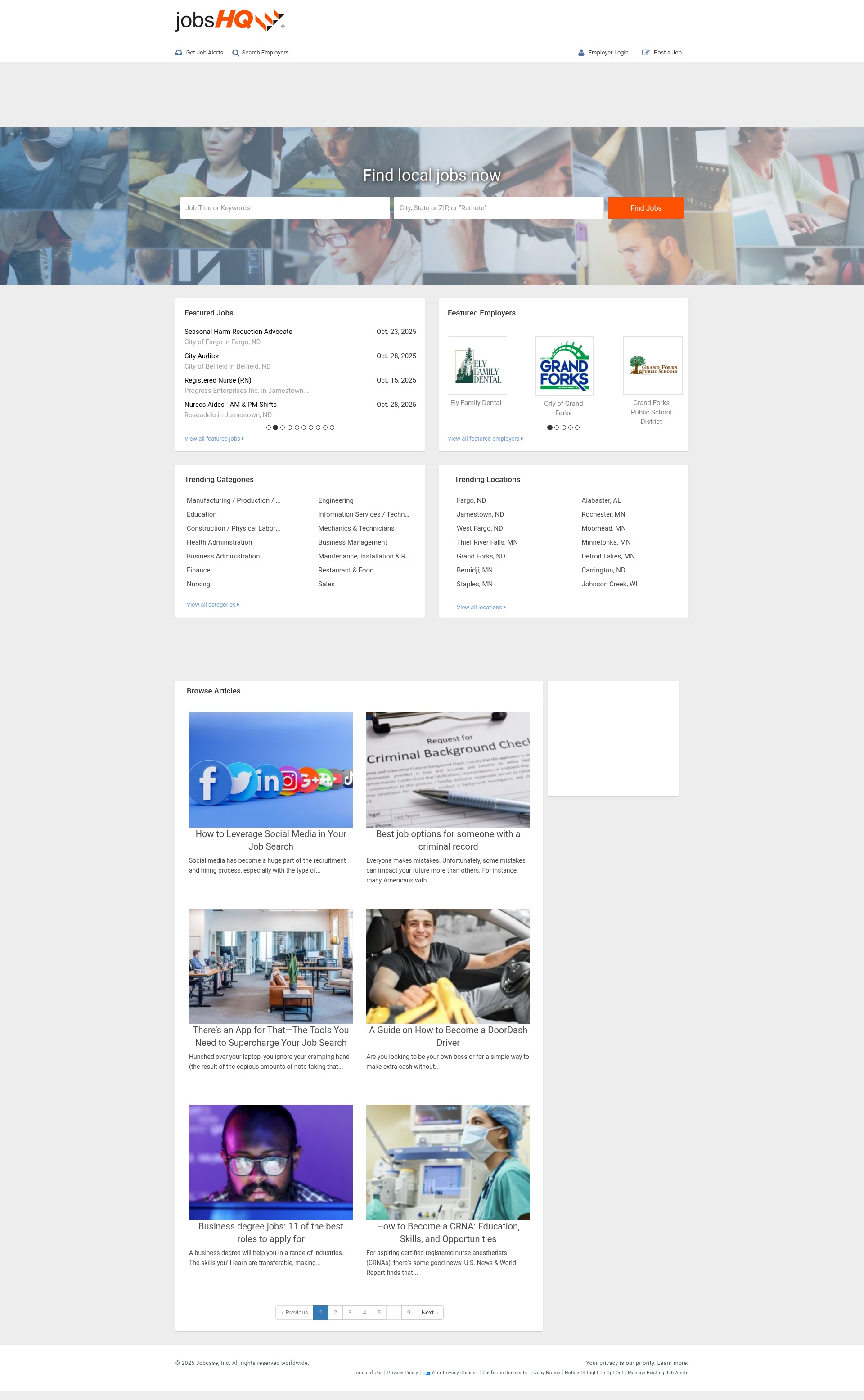 Screenshot of www.jobshq.com