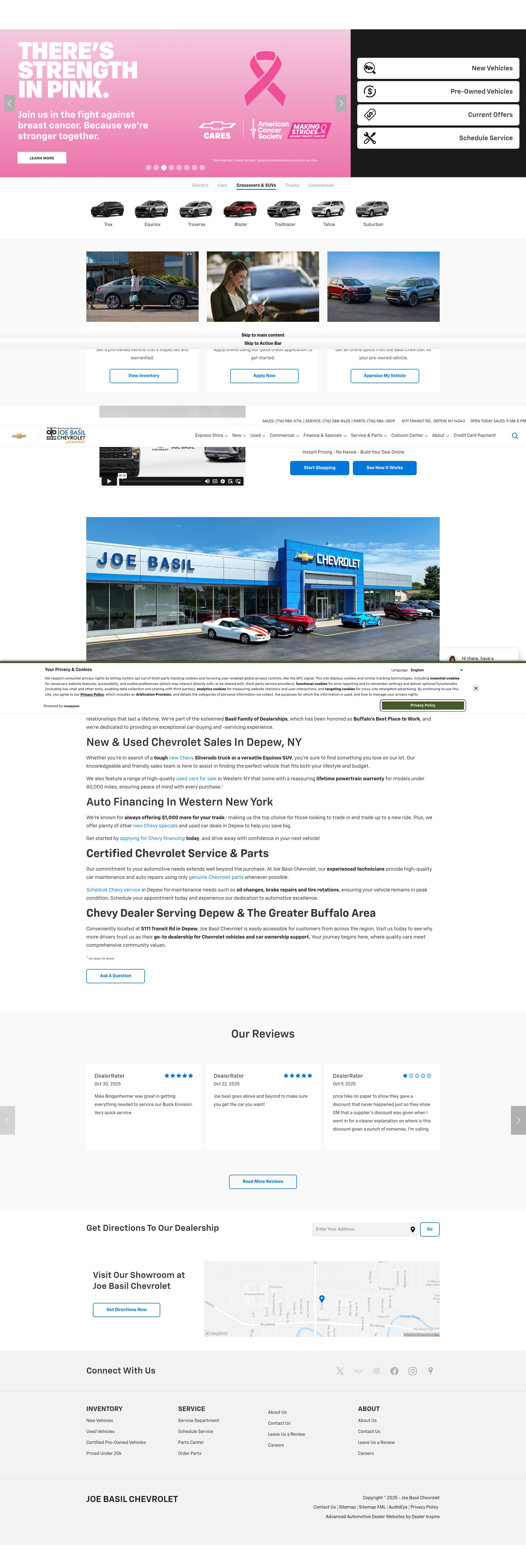 Screenshot of www.joebasilchevrolet.com