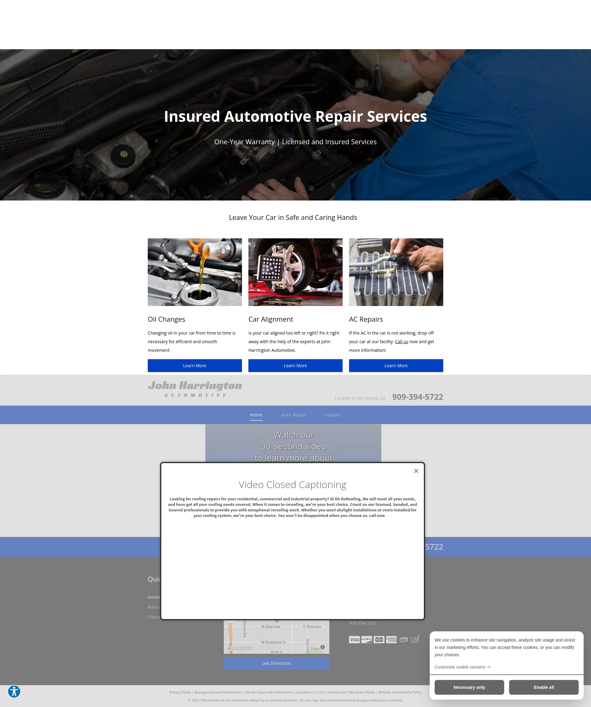 Screenshot of www.johnharringtonautomotive.com
