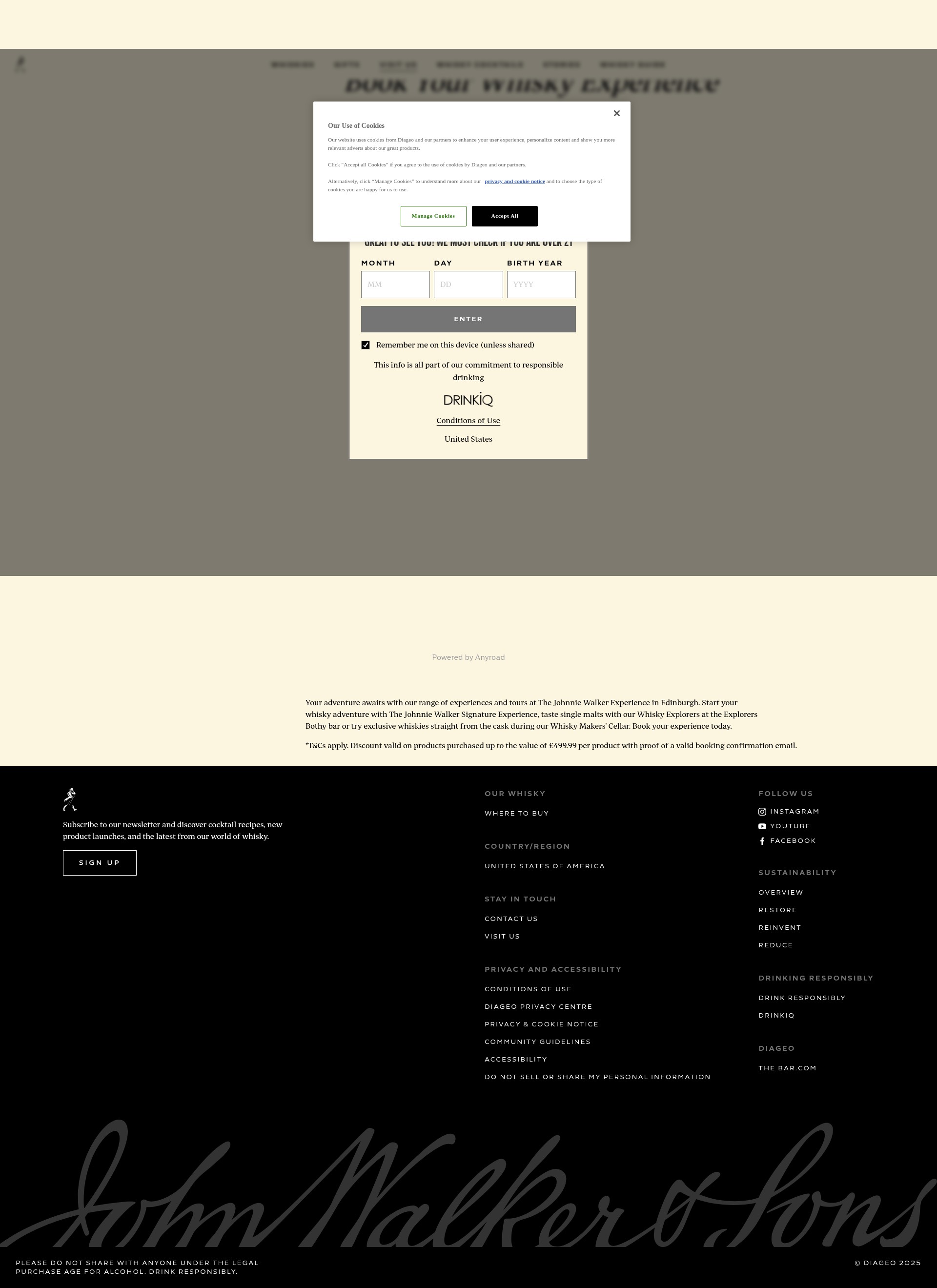 Screenshot of www.johnniewalker.com
