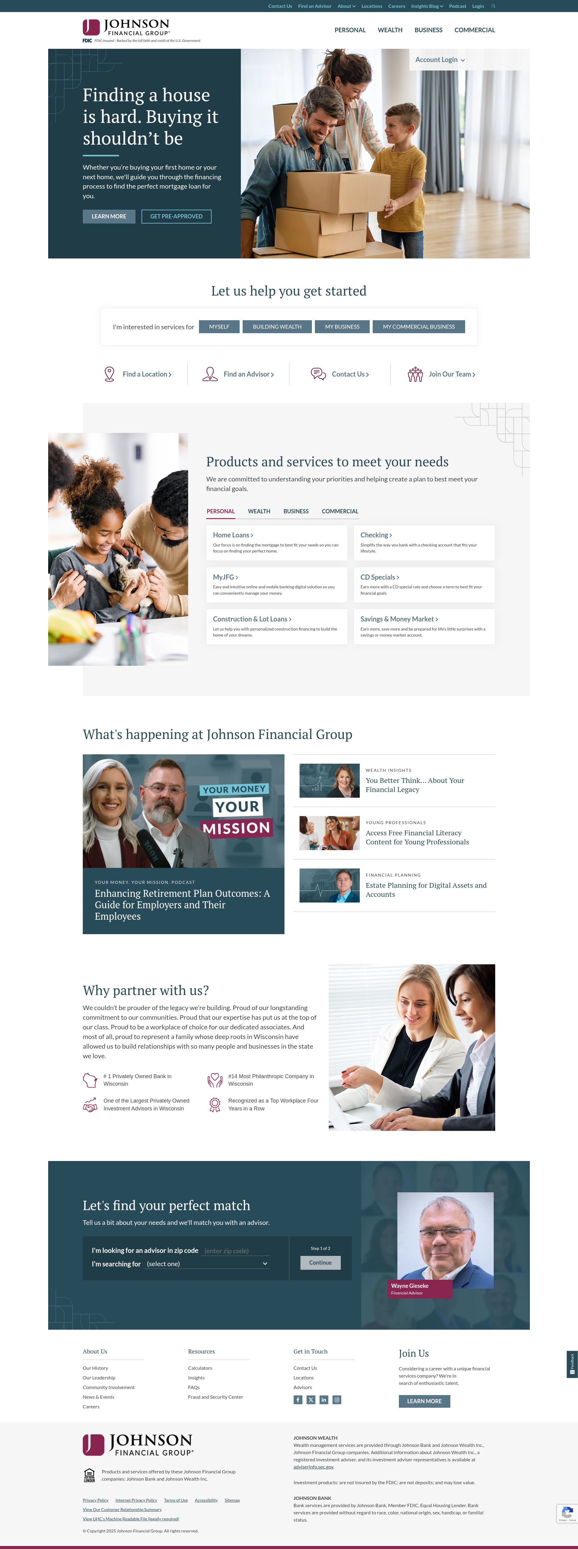 Screenshot of www.johnsonfinancialgroup.com