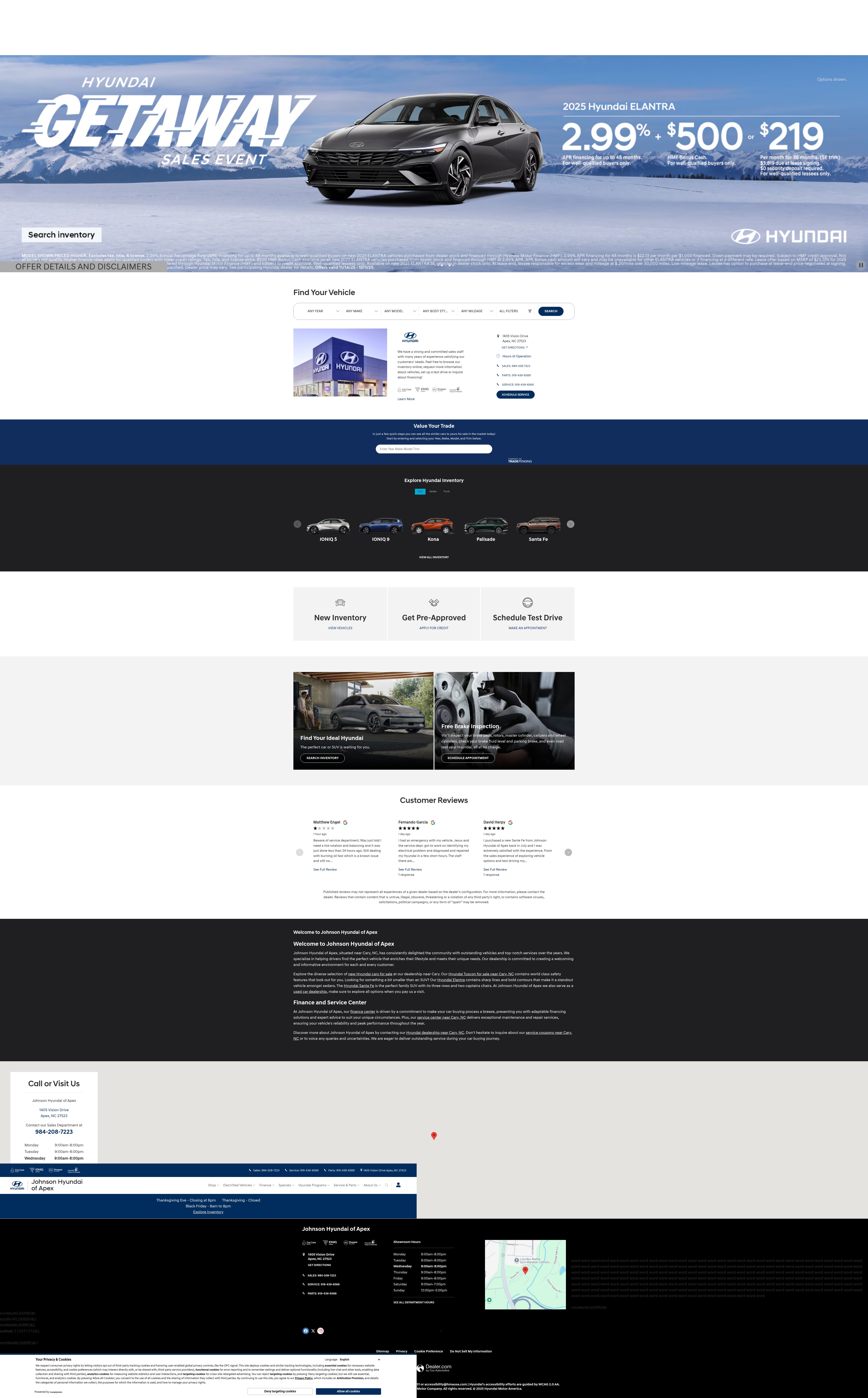 Screenshot of www.johnsonhyundaiofapex.com