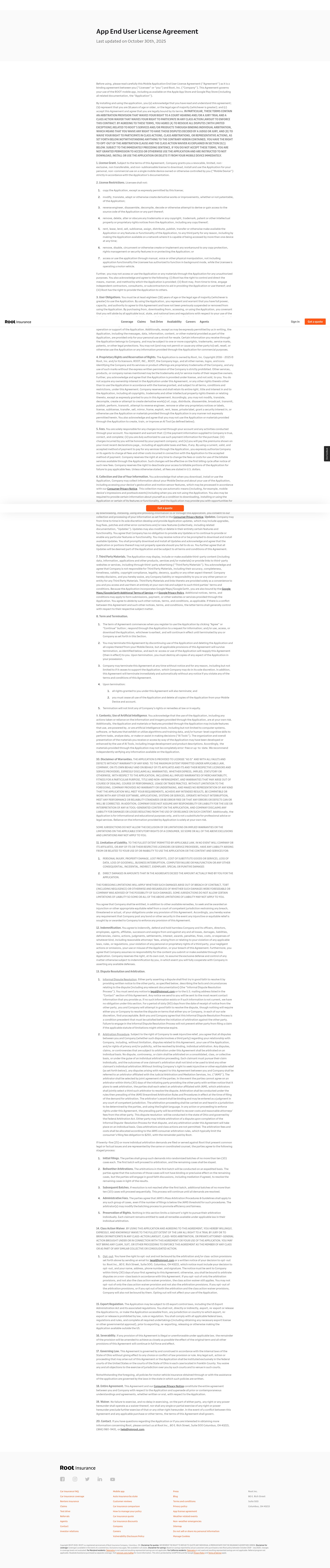 Screenshot of www.joinroot.com