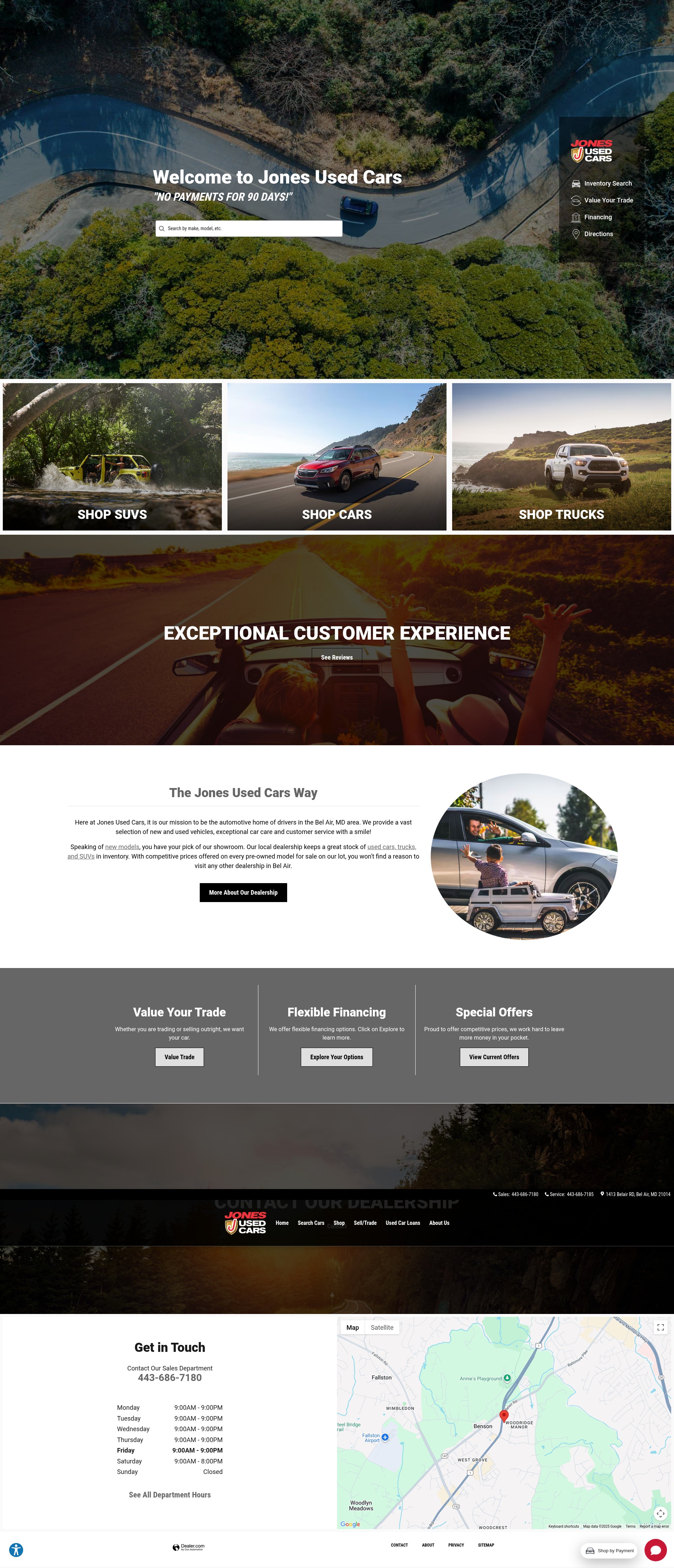 Screenshot of www.jonesusedcars.com