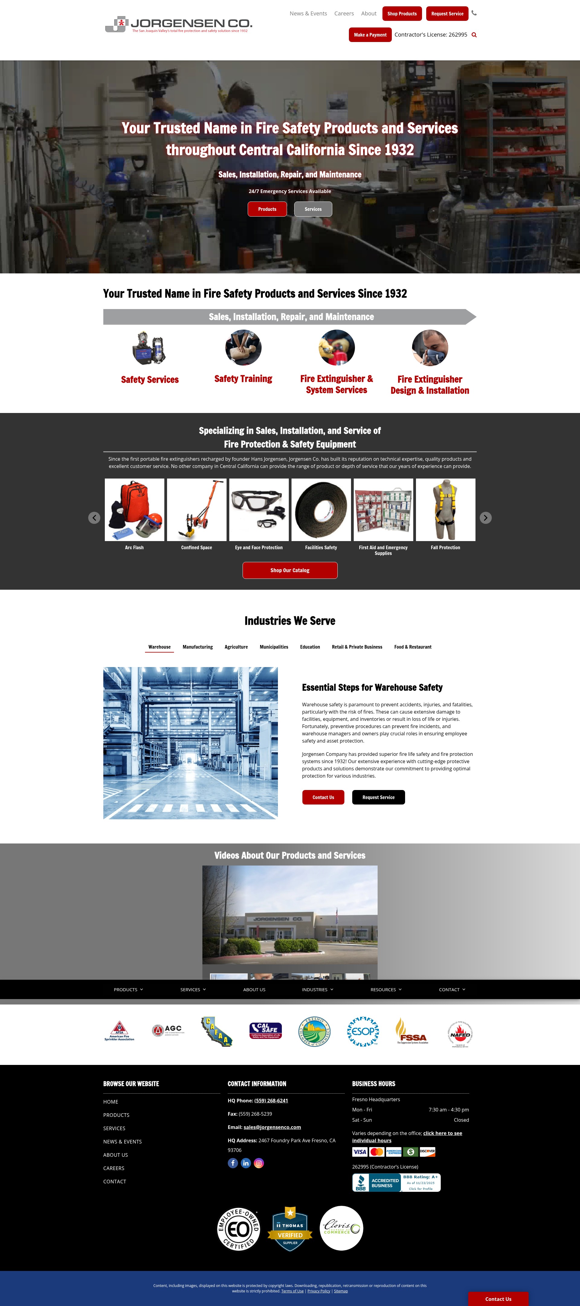 Screenshot of www.jorgensenco.com