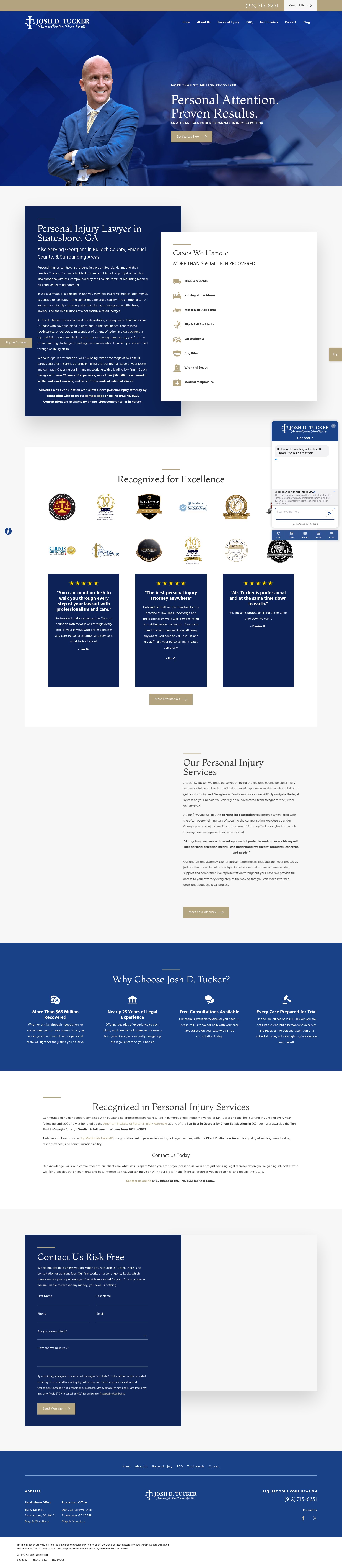 Screenshot of www.joshtuckerlaw.com