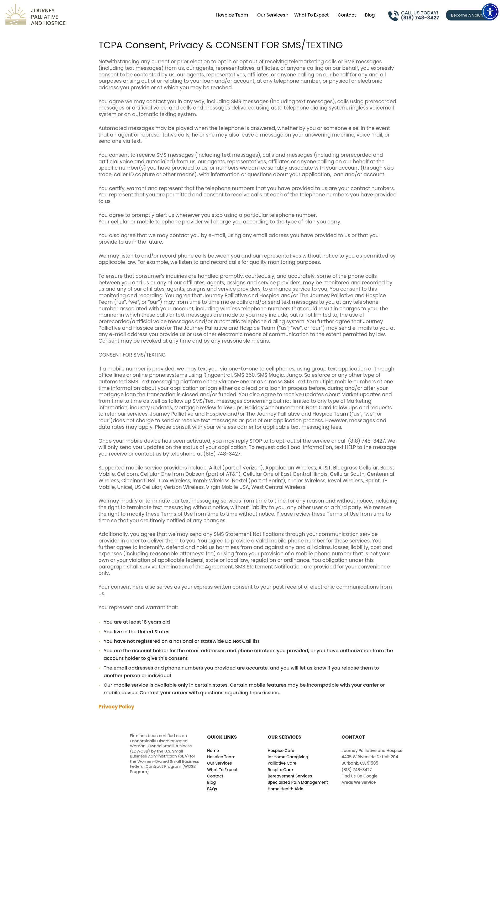 Screenshot of www.journeyhospiceinc.com