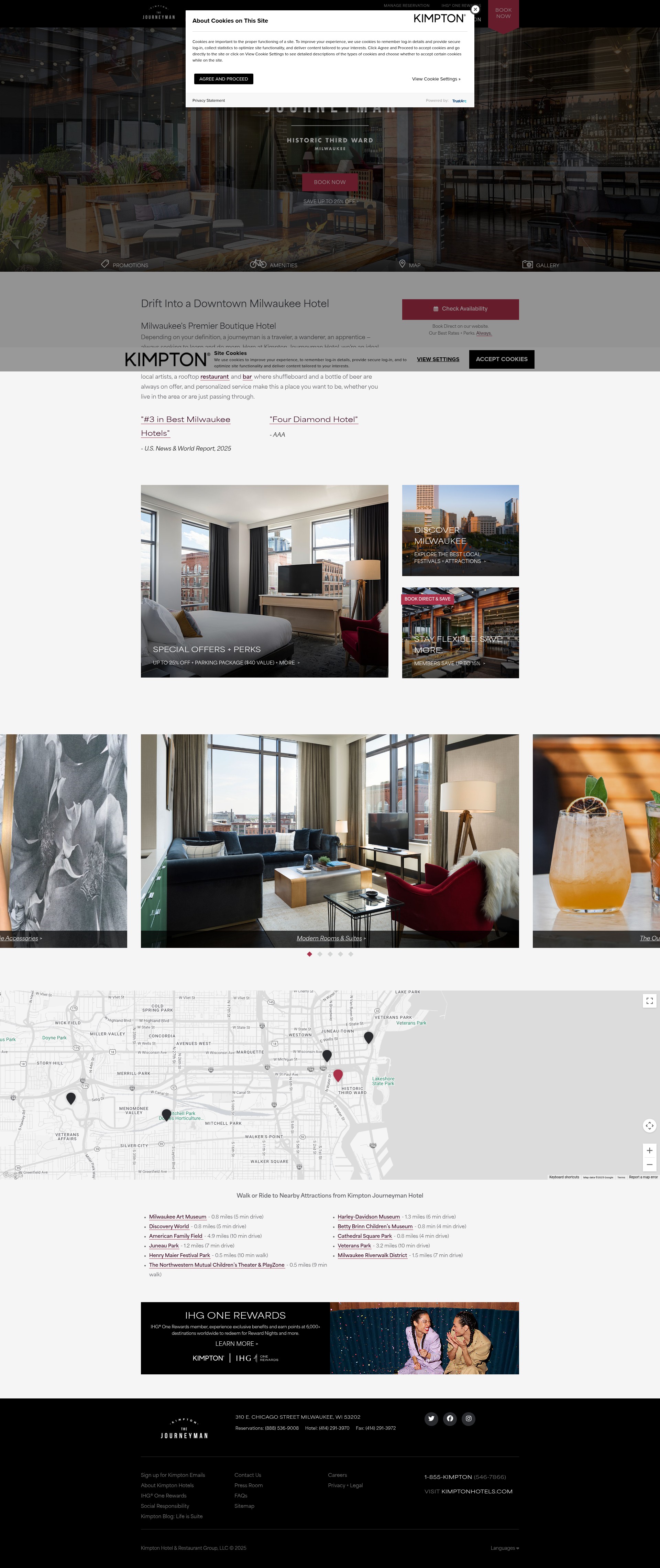 Screenshot of www.journeymanhotel.com