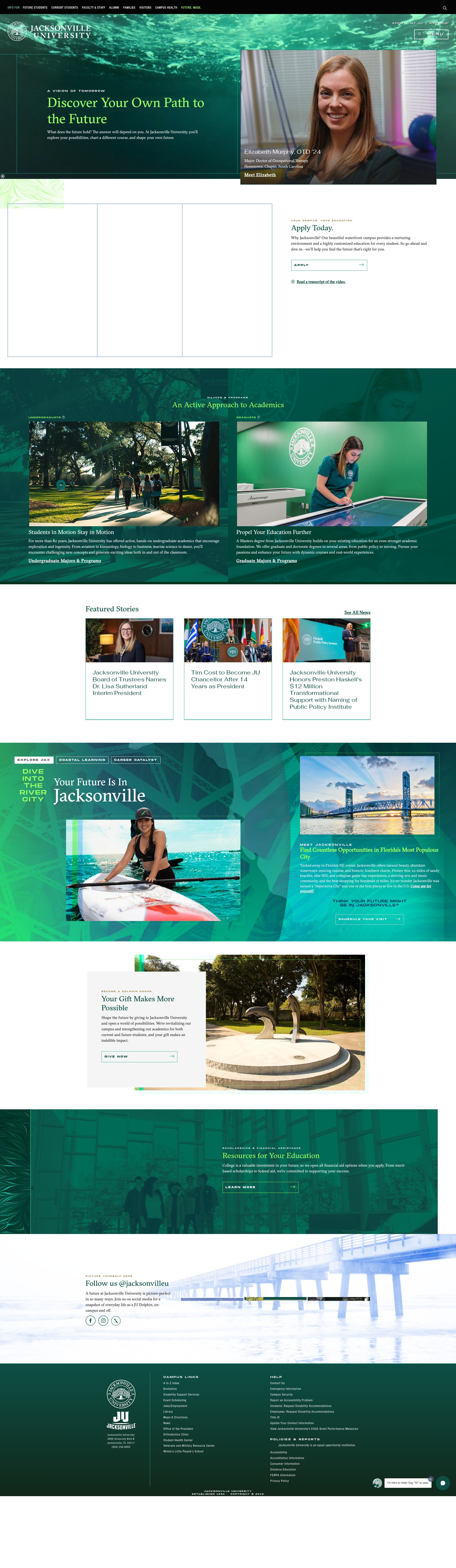 Screenshot of www.ju.edu