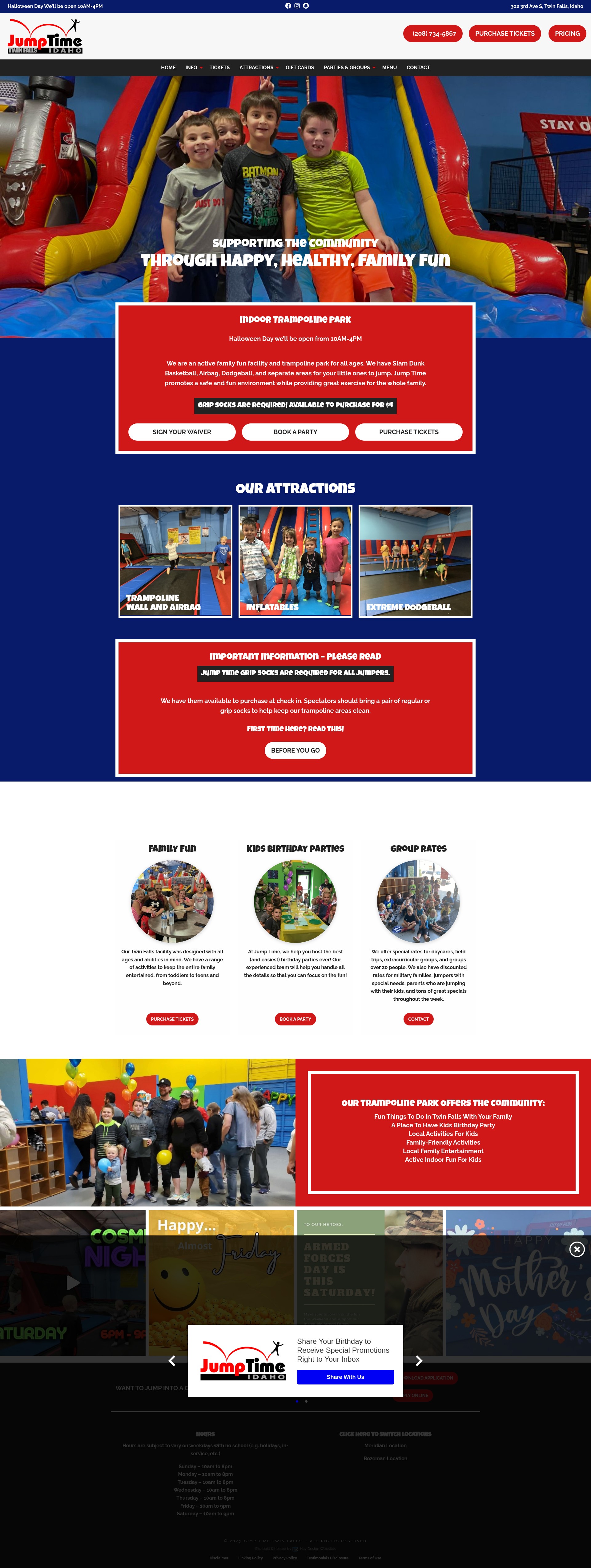 Screenshot of www.jumptimetwinfalls.com