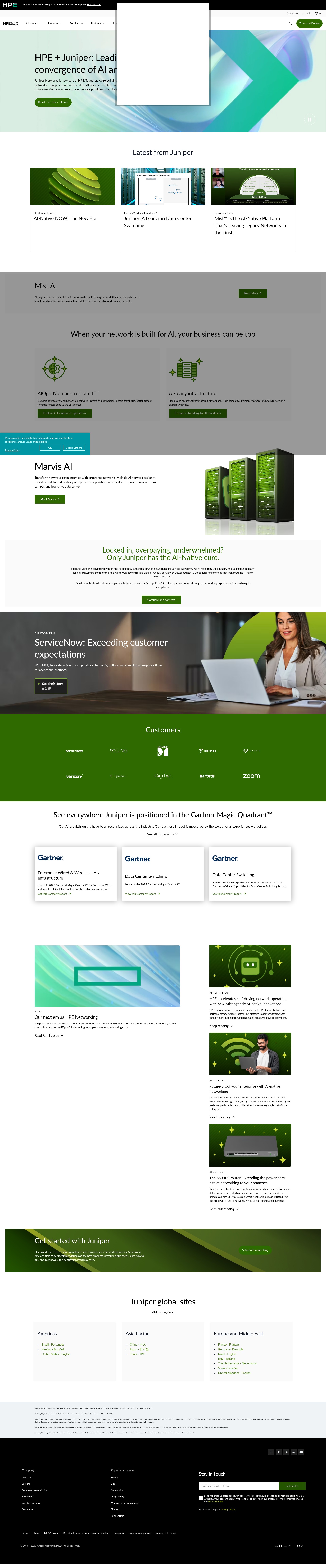 Screenshot of www.juniper.net