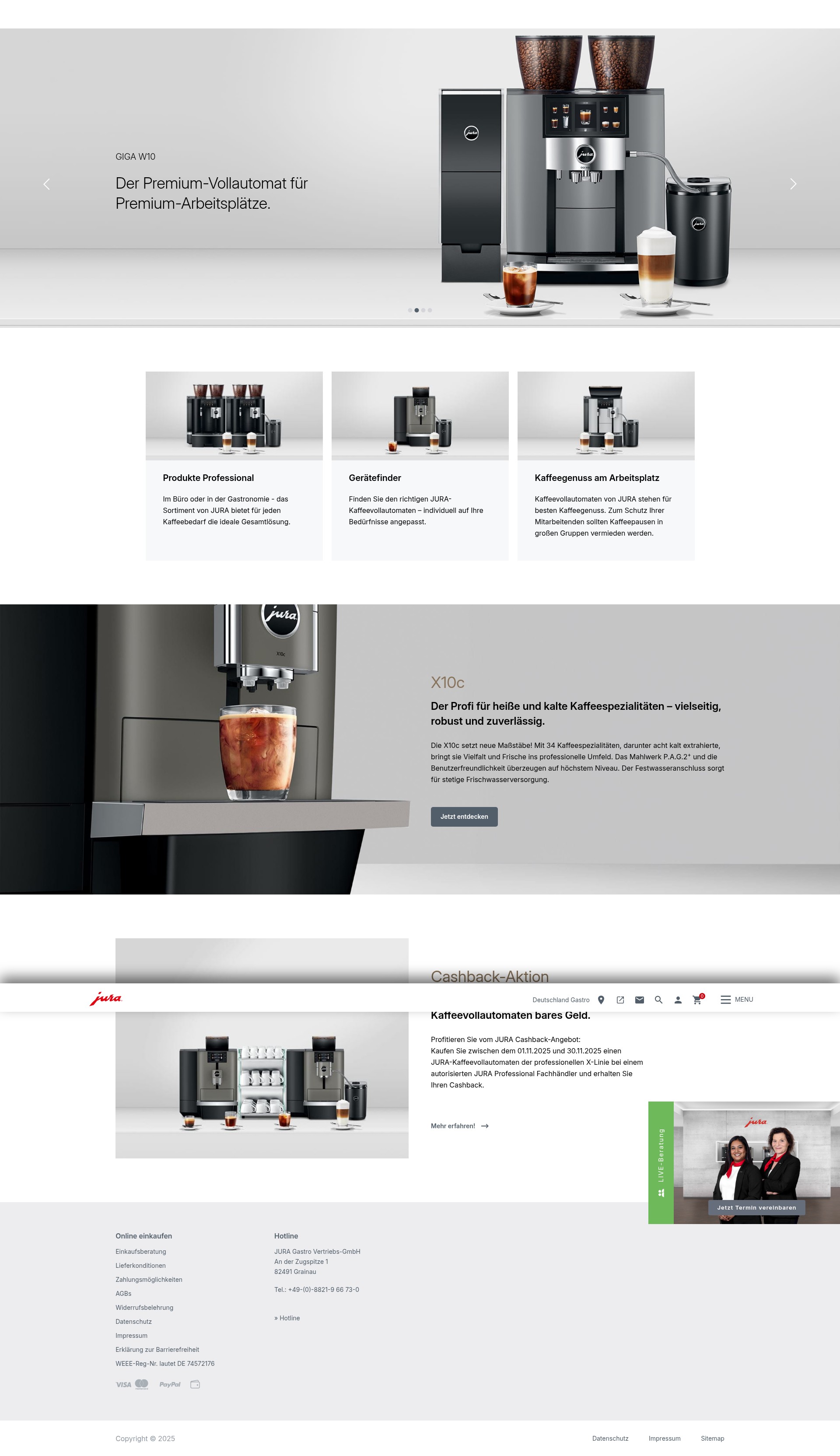 Screenshot of www.juragastroworld.de